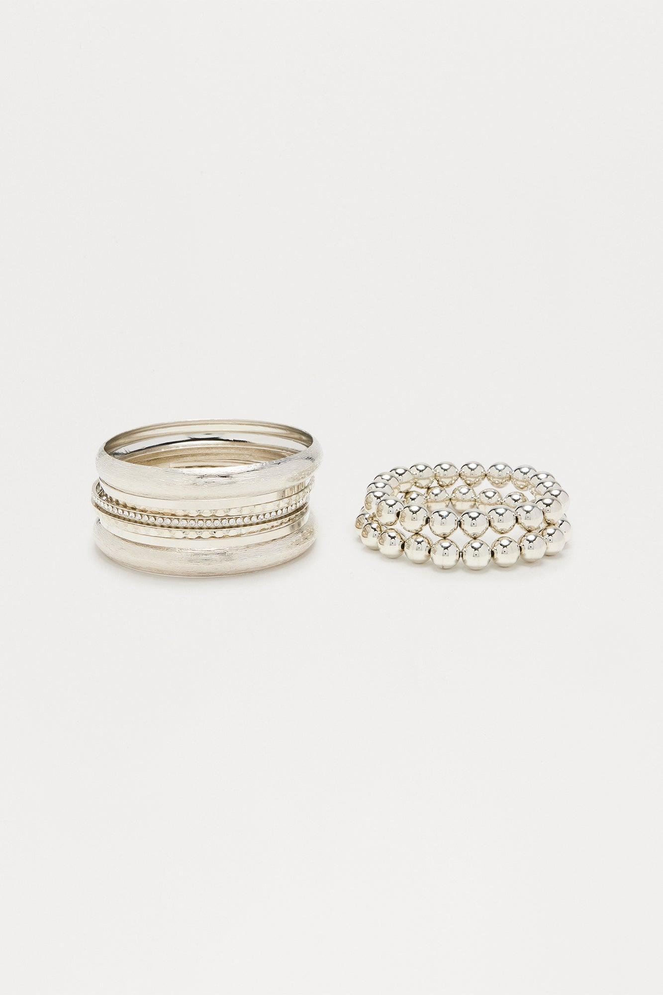 Kyle 9 Piece Multi Bracelet Set - Silver Female Product Image