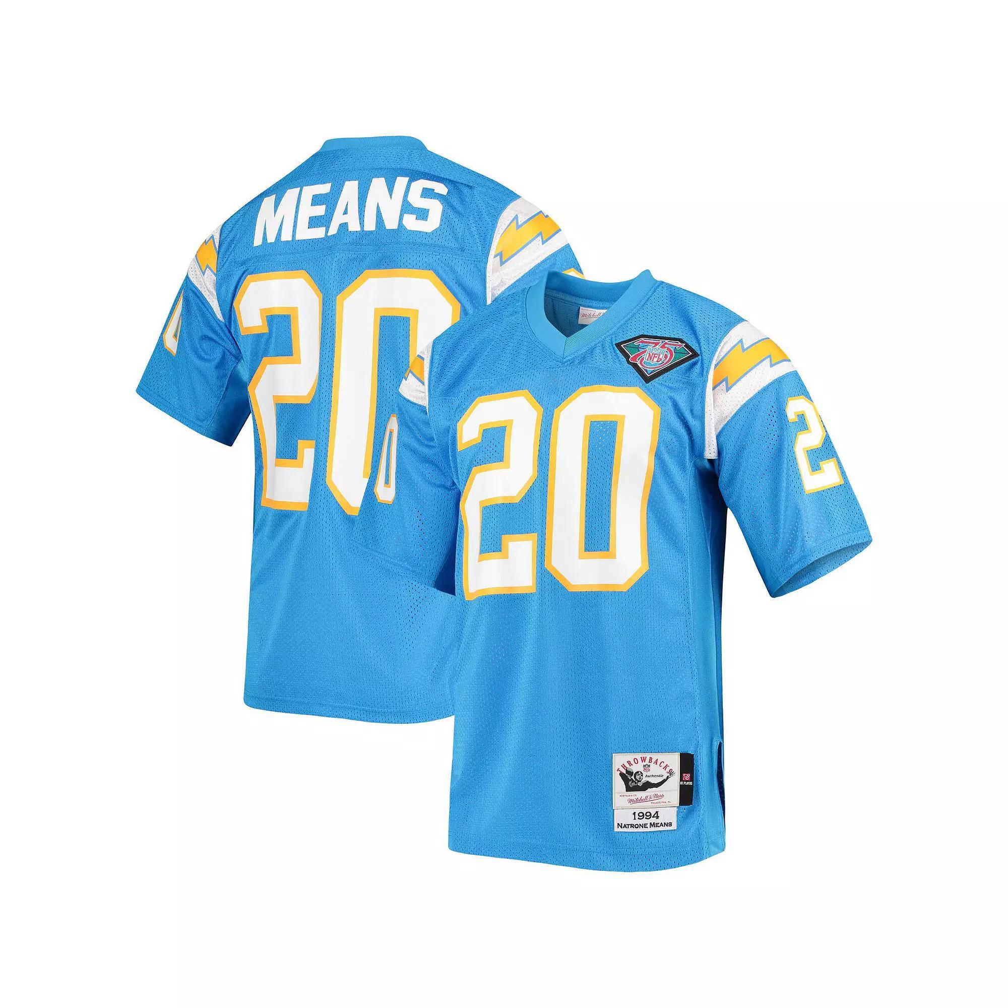 Men's Mitchell & Ness Natrone Means Powder Blue Los Angeles Chargers Authentic Retired Player Jersey,  Product Image