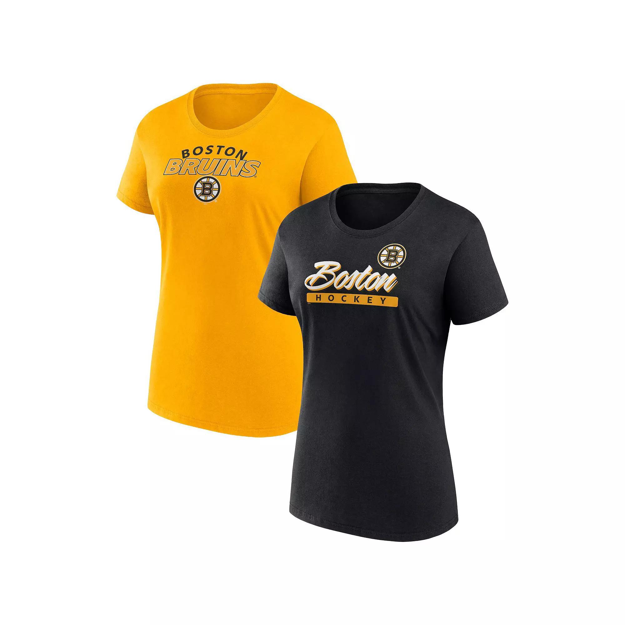 Women's Fanatics Boston Bruins Risk T-Shirt Combo Pack, Size: 2XL, Black Product Image