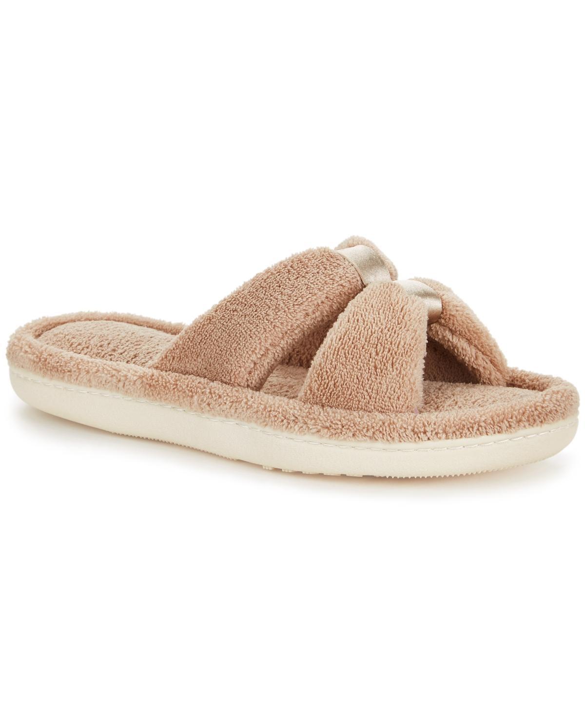 Womens isotoner Memory Foam Microterry X-Slide Slippers with Satin Trim Product Image