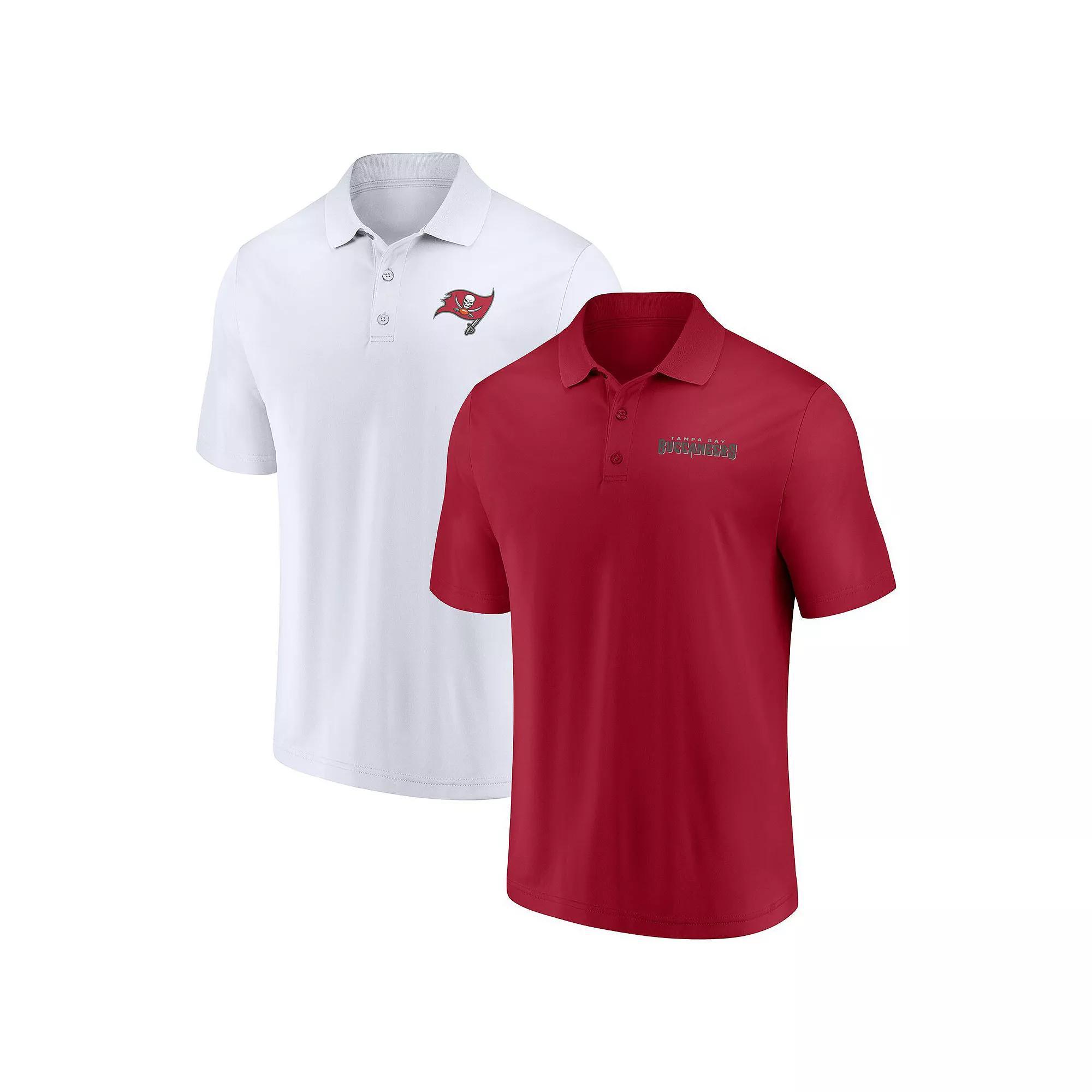 Mens Fanatics Branded /White Tampa Bay Buccaneers Solid Two-Pack Polo Set Product Image