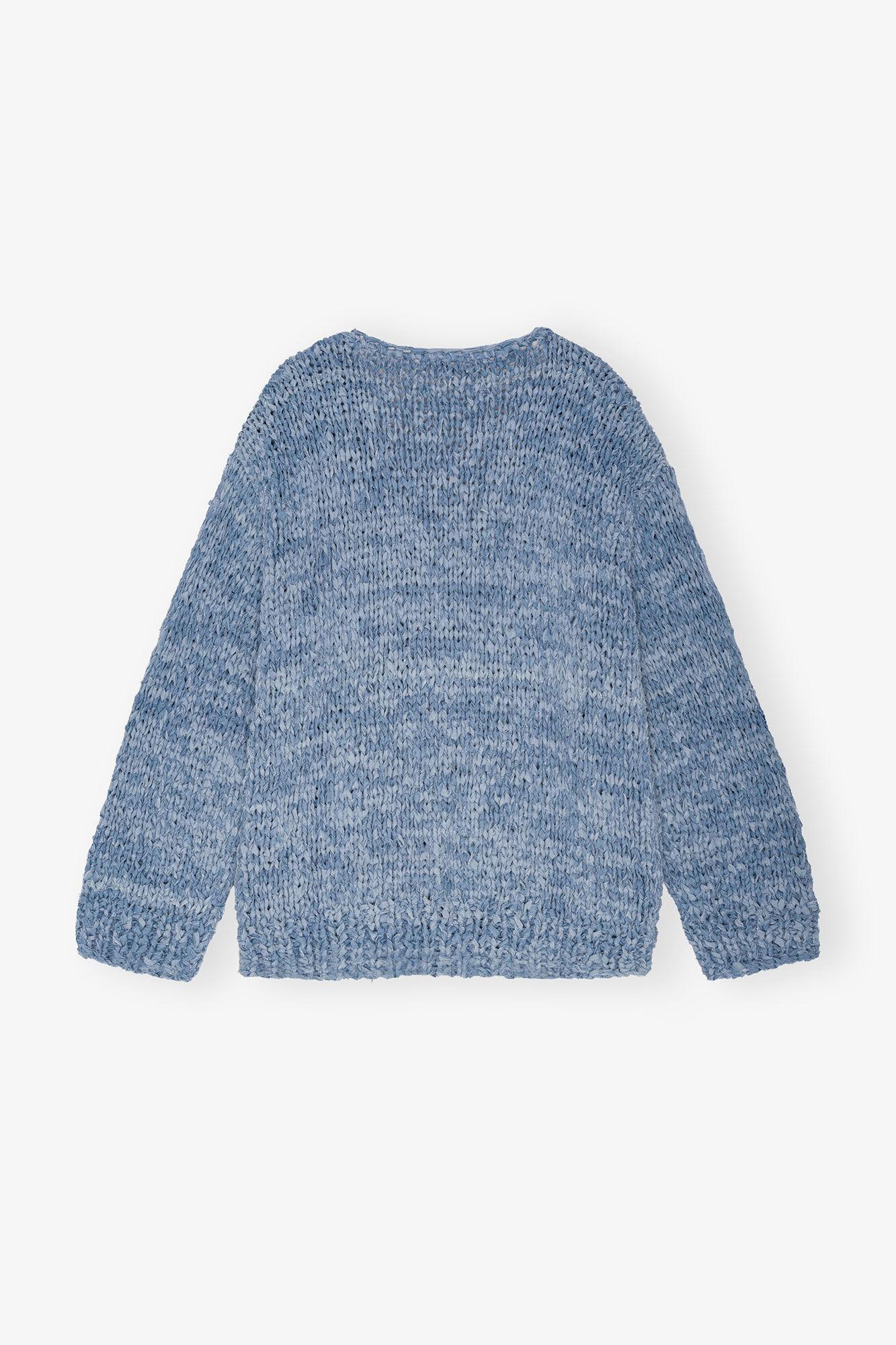 Blue Denim Handknit Cardigan Product Image