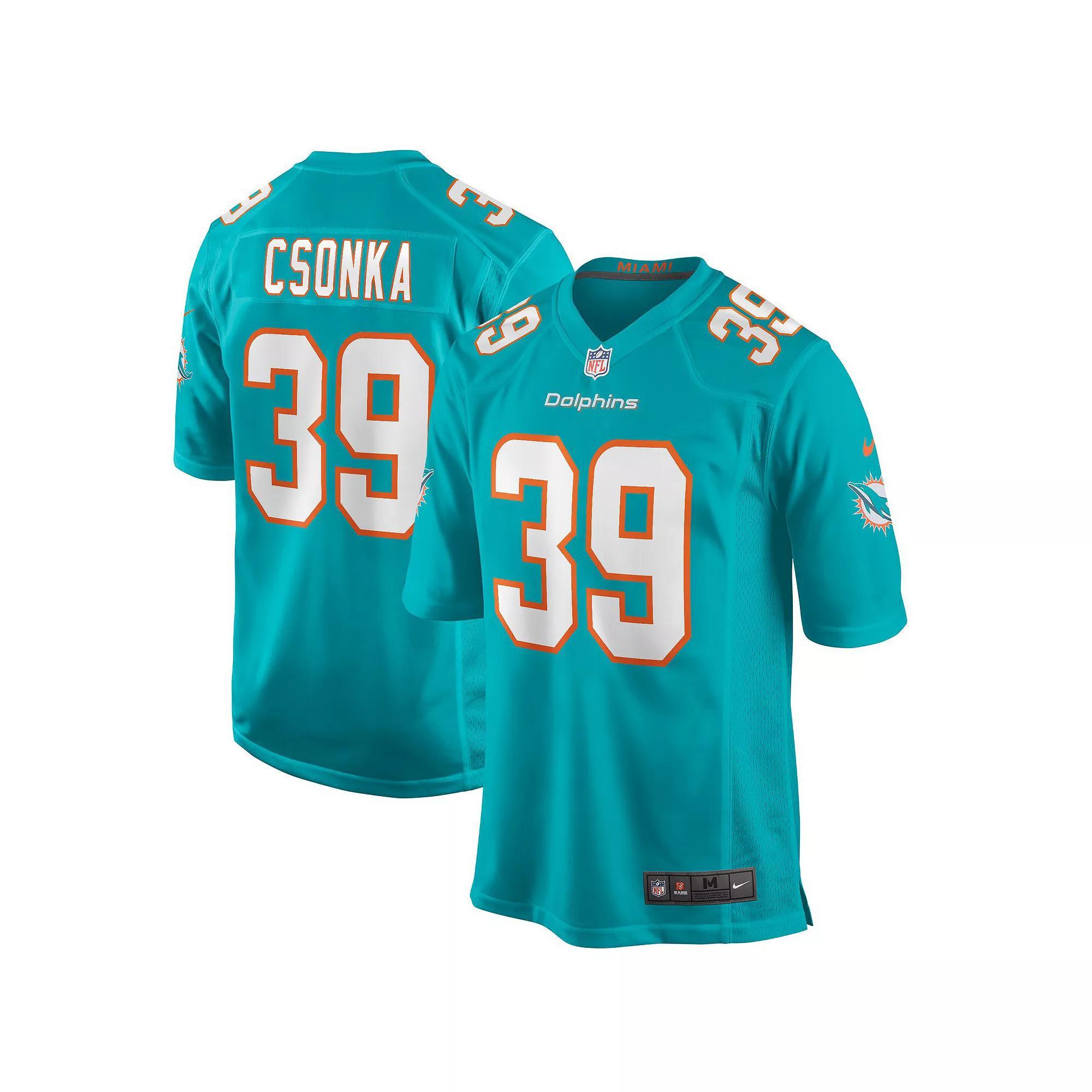 Men's Nike Zach Thomas Aqua Miami Dolphins Game Retired Player Jersey, Size: Medium, Turquoise A Product Image