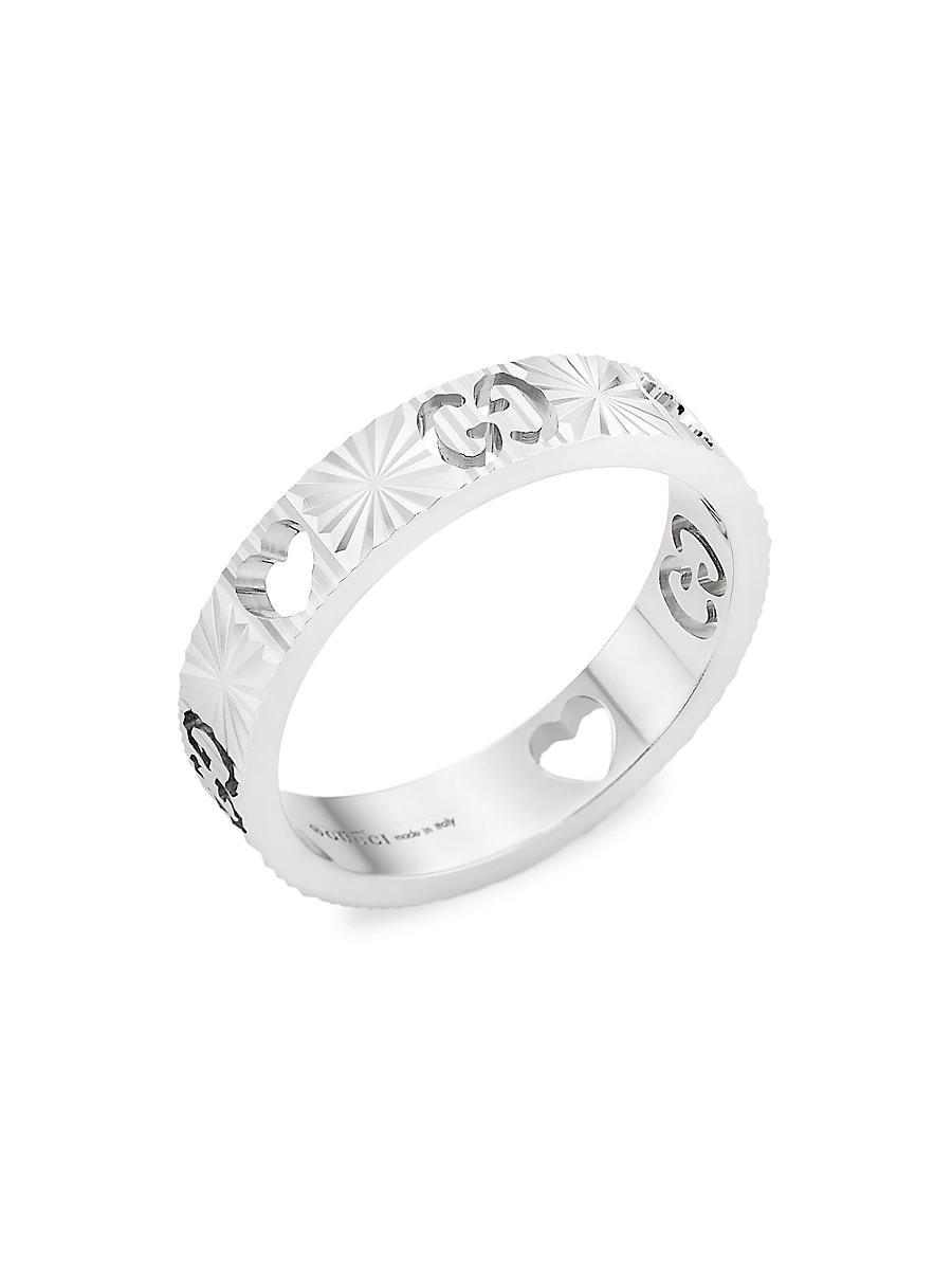 18k White Gold Icon Heart Ring Product Image