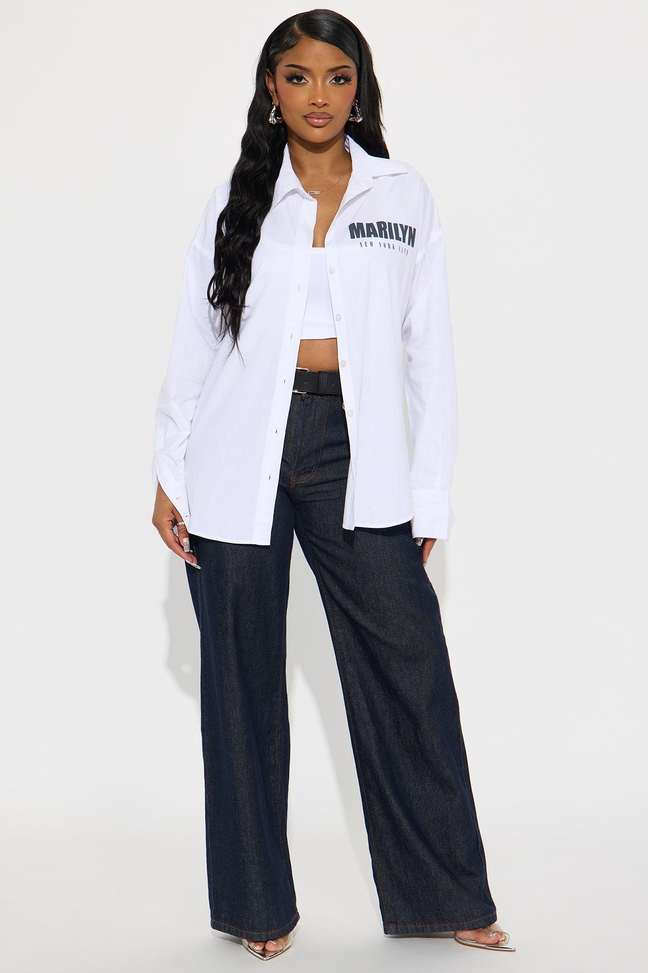 Marilyn Monroe Poplin Top - White Female Product Image