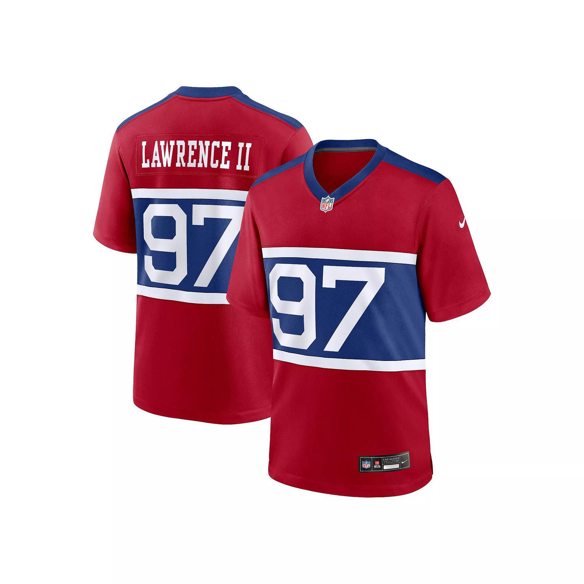Men's Nike Dexter Lawrence II Century Red New York Giants Alternate Player Game Jersey, Size: 2XL Product Image