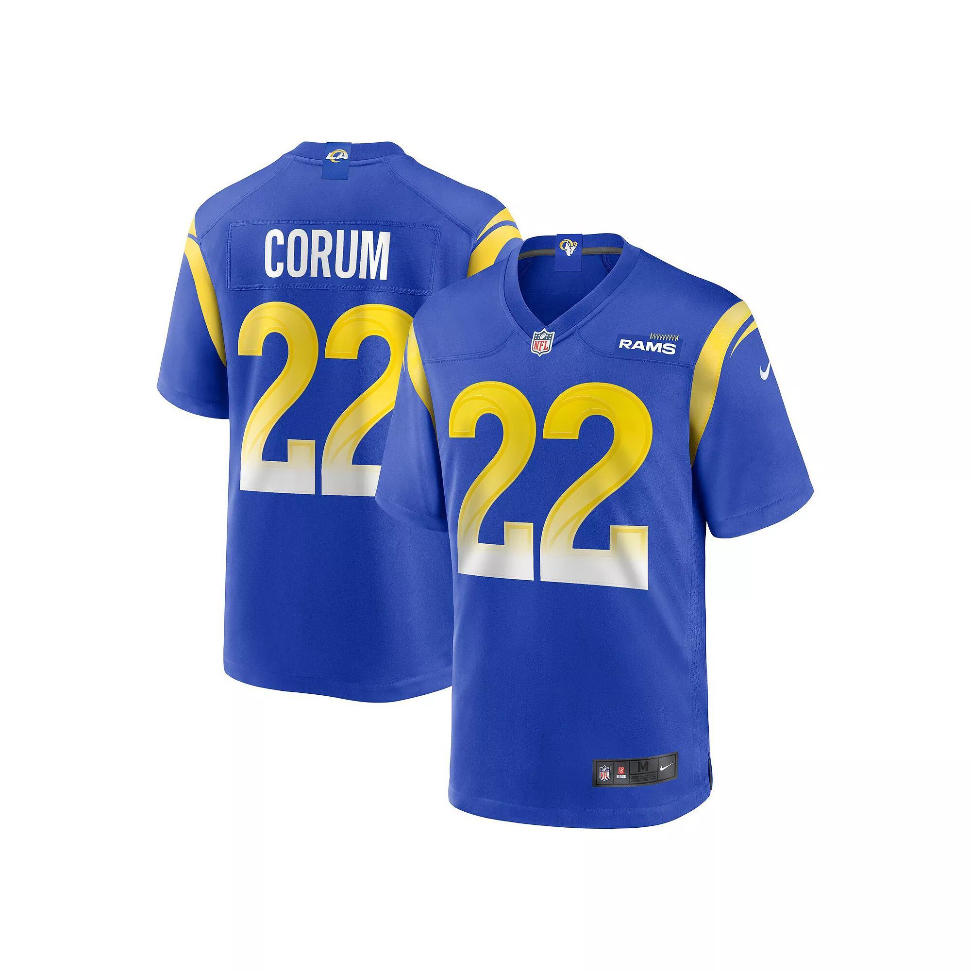 Men's Nike Blake Corum Royal Los Angeles Rams 2024 NFL Draft Game Player Jersey,  Product Image