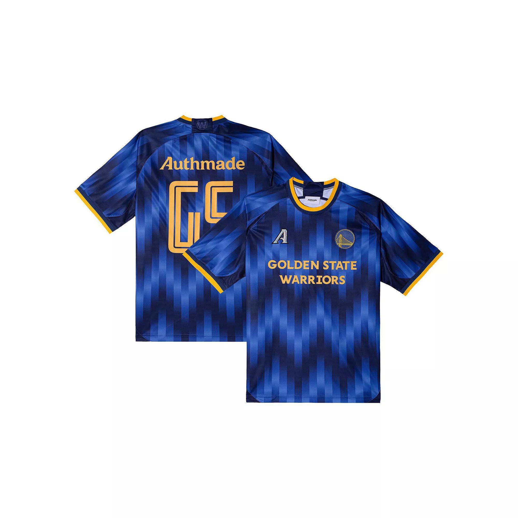 Men's Authmade x NBA Blue Golden State Warriors Soccer Kit Fashion Jersey, Size: 2XL Product Image