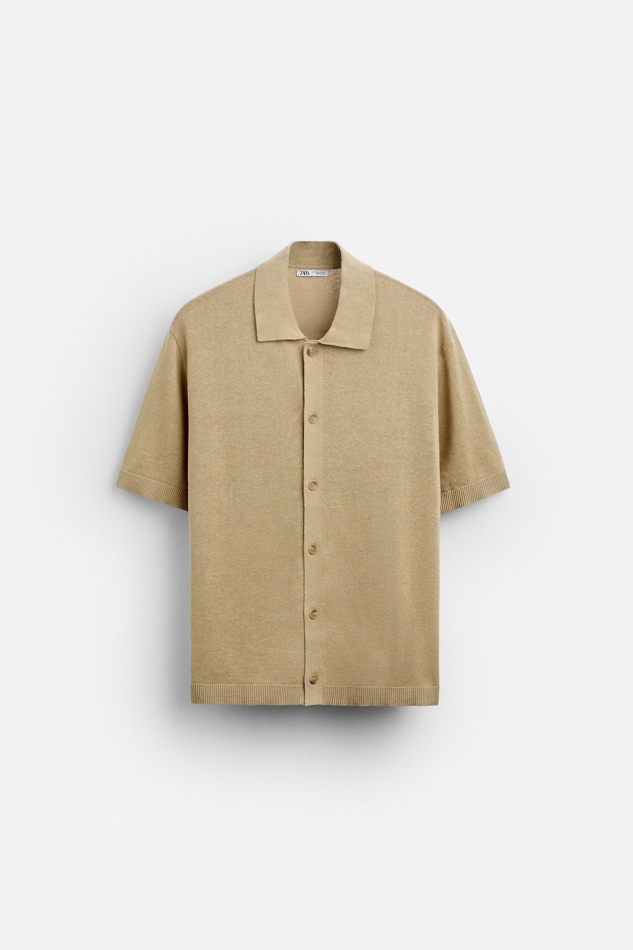 COTTON - LINEN BLEND KNIT SHIRT Product Image