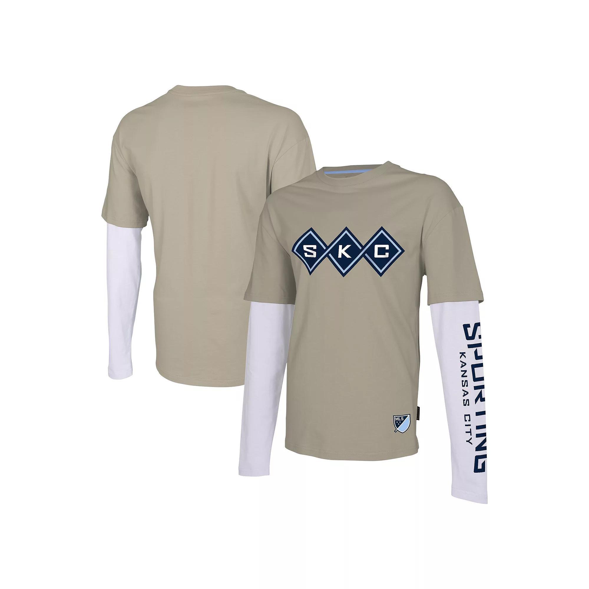 Men's Stadium Essentials Tan Sporting Kansas City Status Long Sleeve T-Shirt, Size: XL, Team Product Image