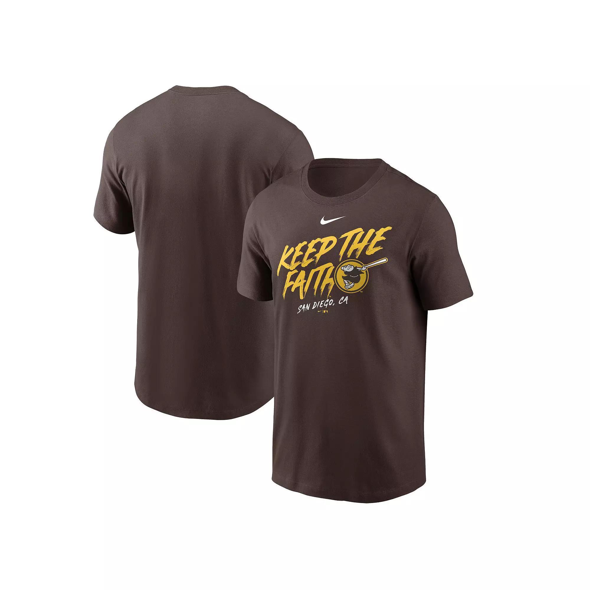 Men's Nike Heathered Gray San Diego Padres Keep the Faith Local Team T-Shirt, Size: Small, Brown Product Image