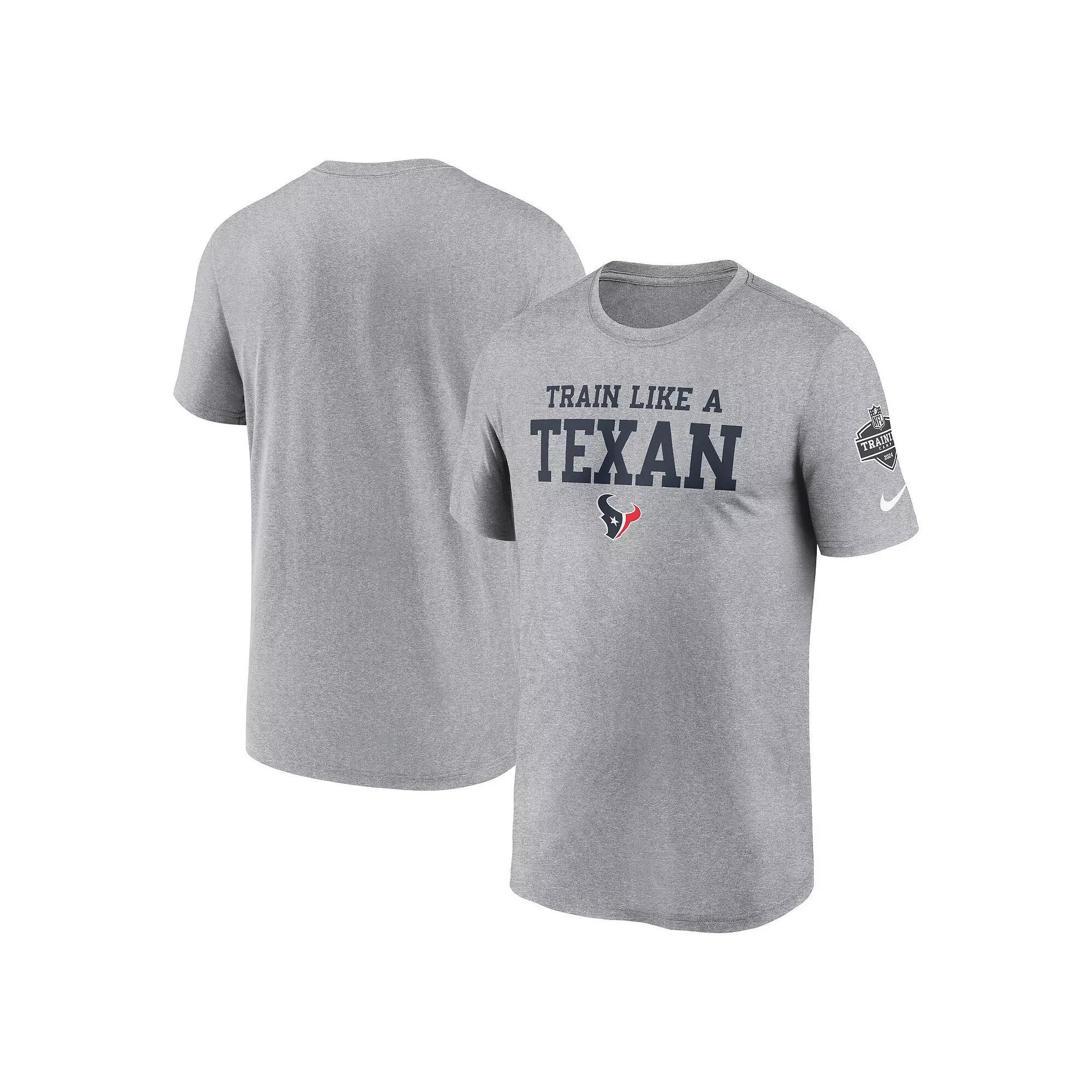 Men's Nike Heather Gray Houston Texans 2024 NFL Training Camp Legend Performance T-Shirt, Size: XL, Grey Product Image