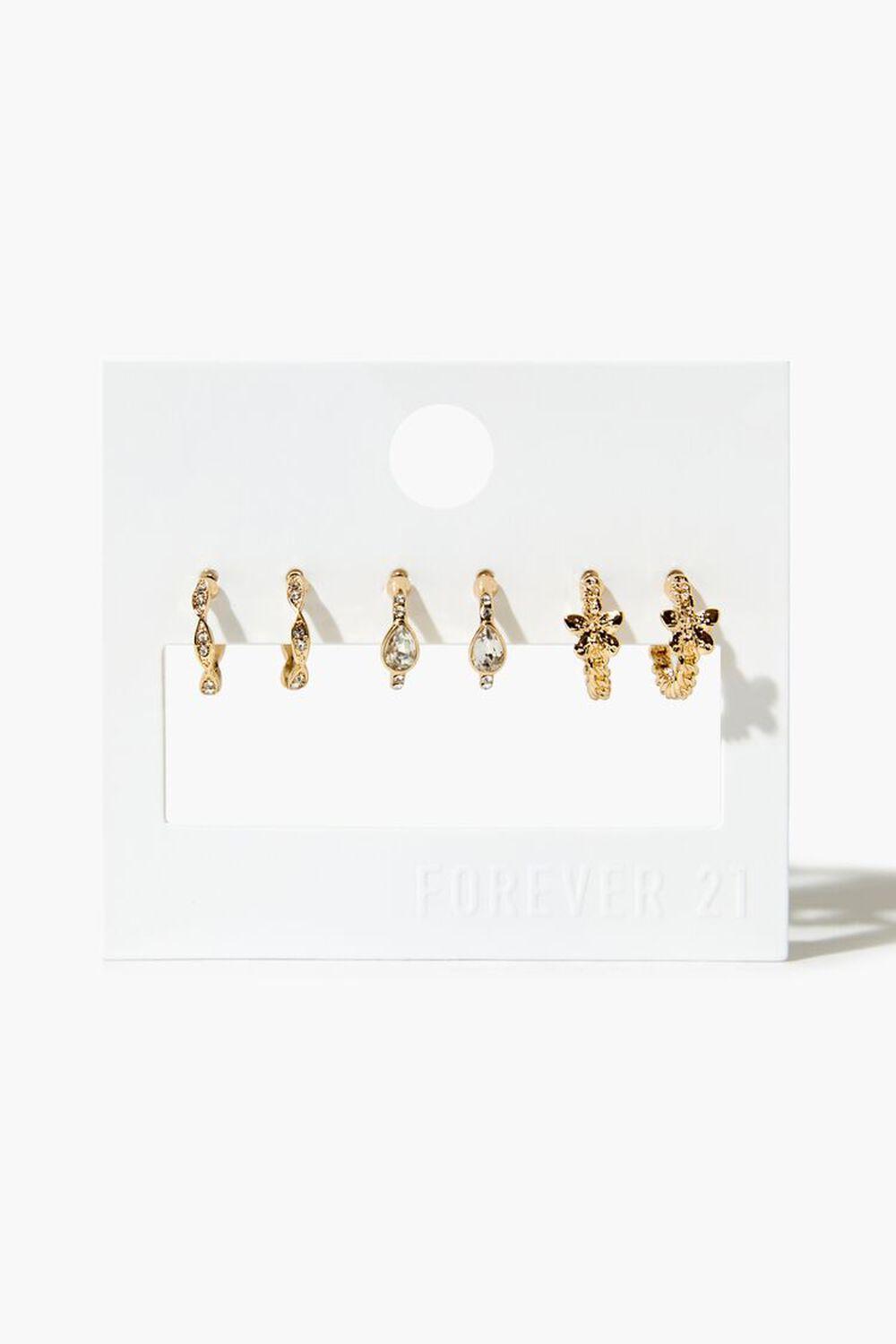 Faux Gem Hoop Earring Set | Forever 21 Product Image