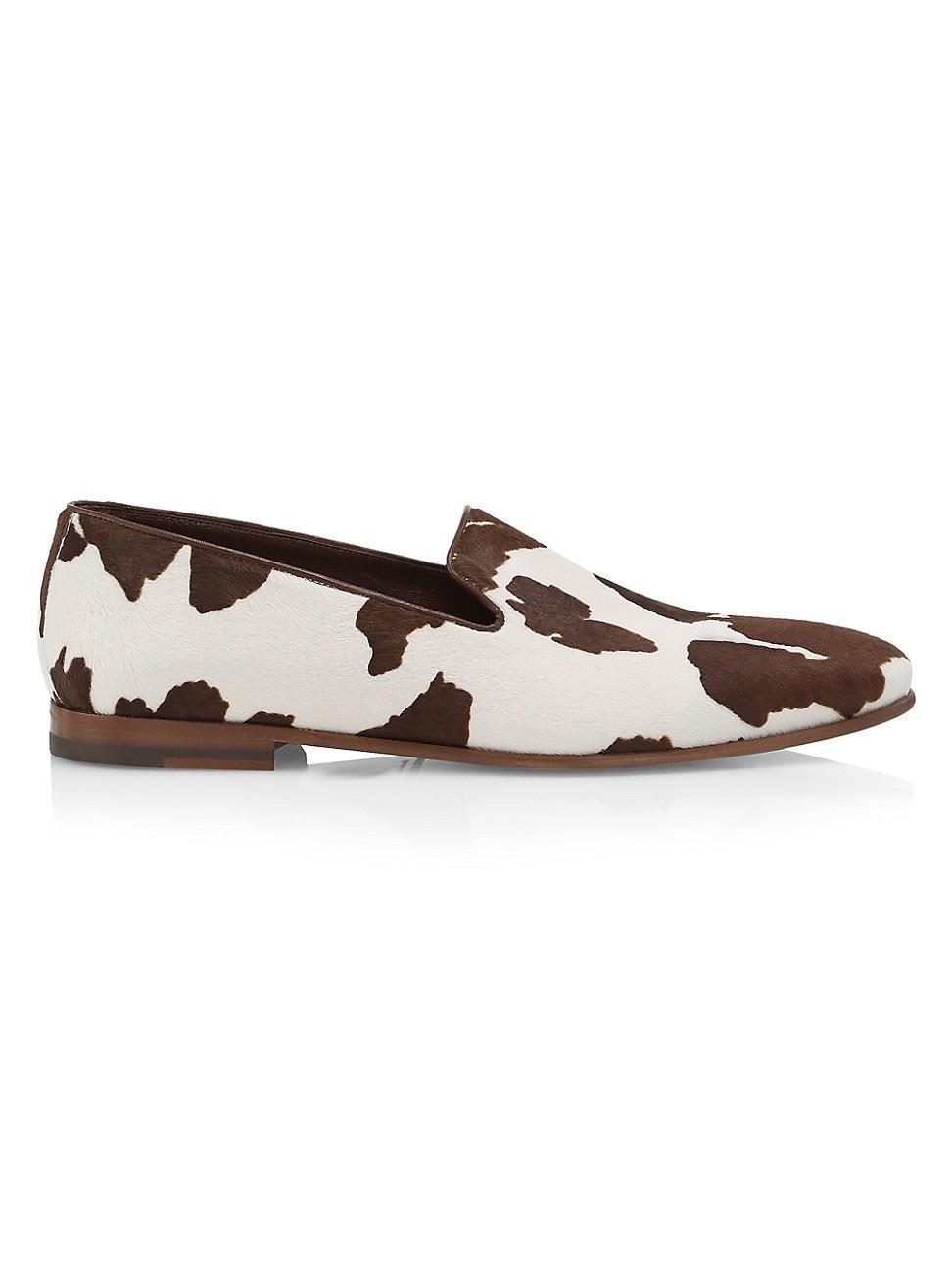 Mens Mario Cow Print Loafers Product Image