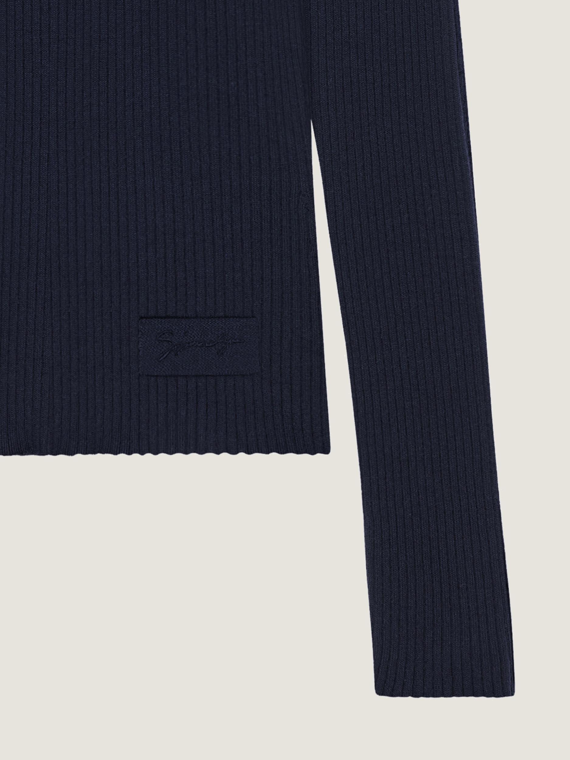 Slim fit sweater in cashmere with laces Product Image