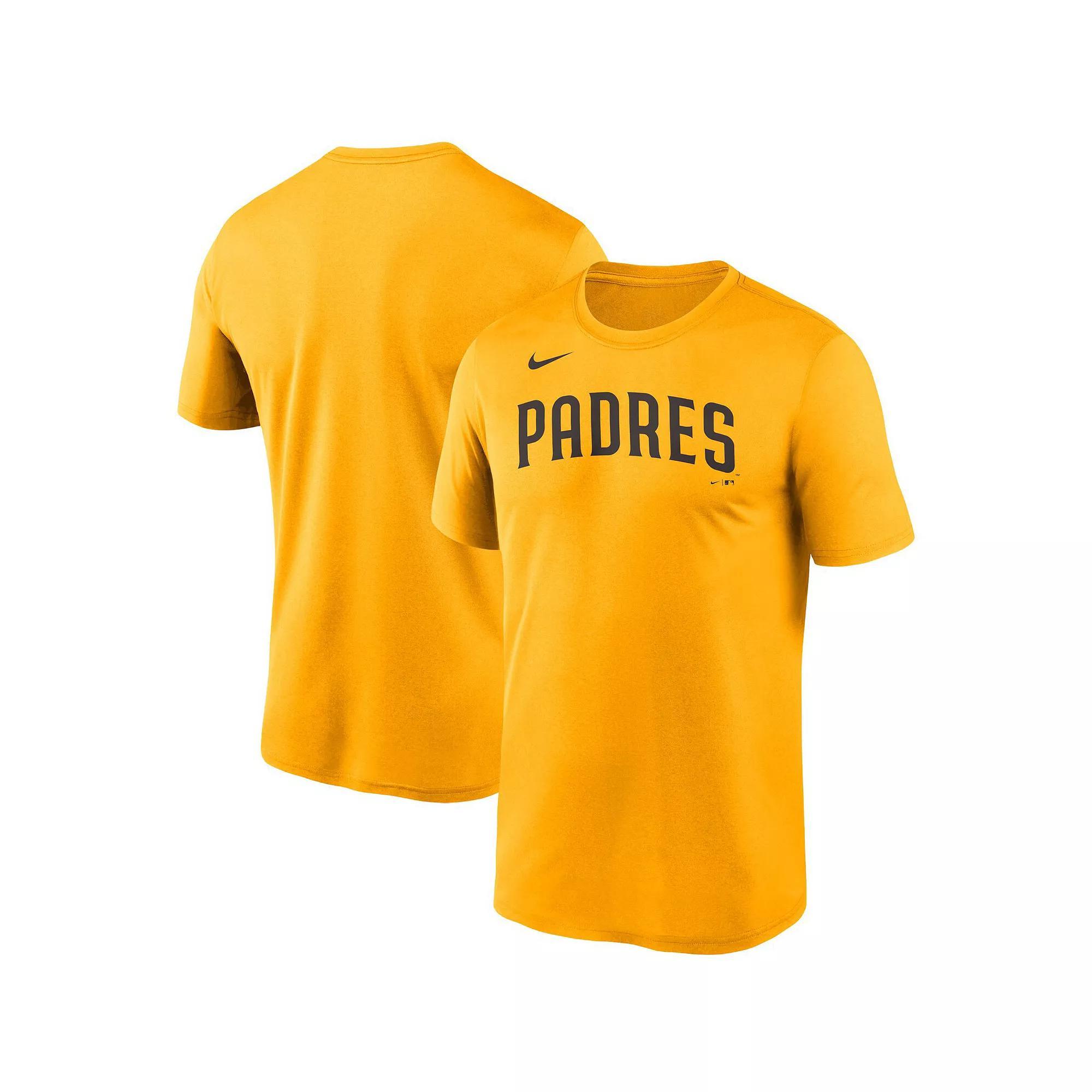 Men's Nike Gold San Diego Padres Wordmark Legend Performance T-Shirt, Size: 3XL Product Image