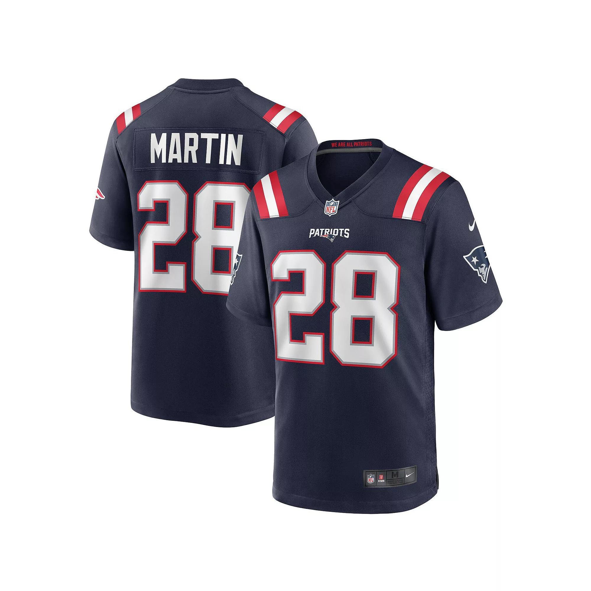 Men's Nike Curtis Martin Navy New England Patriots Game Retired Player Jersey, Size: Medium, Blue Product Image