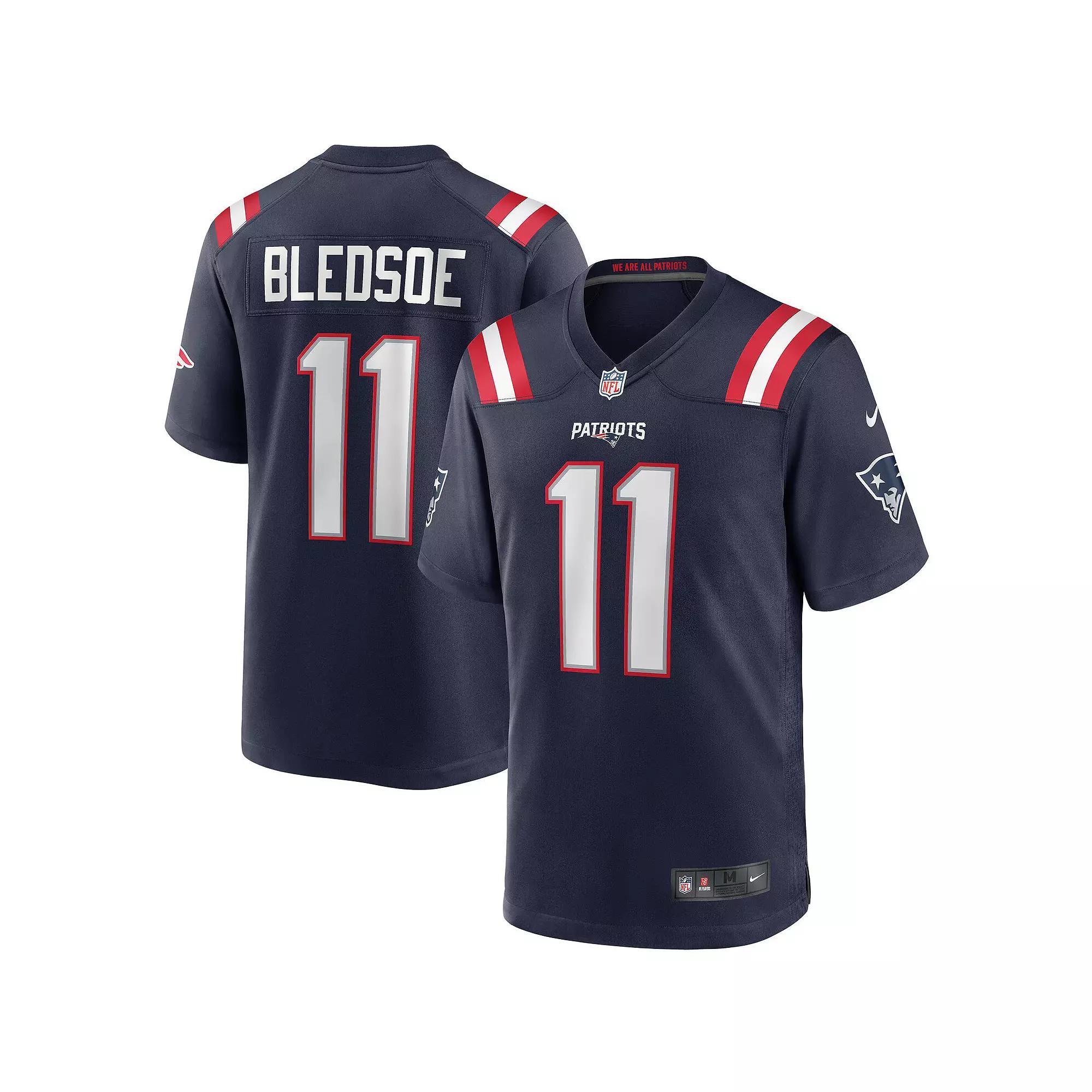 Men's Nike Drew Bledsoe Navy New England Patriots Game Retired Player Jersey,  Product Image
