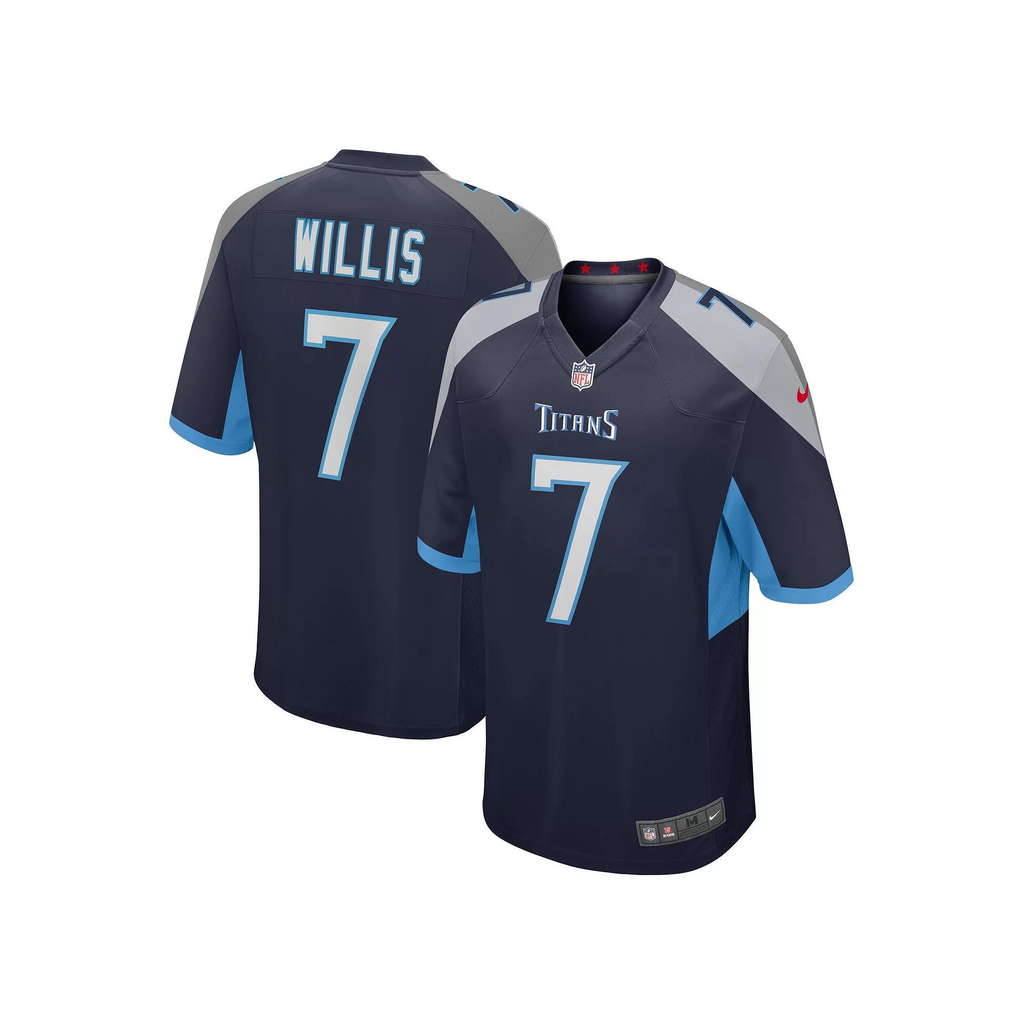 Men's Nike Malik Willis Navy Tennessee Titans Player Game Jersey,  Product Image