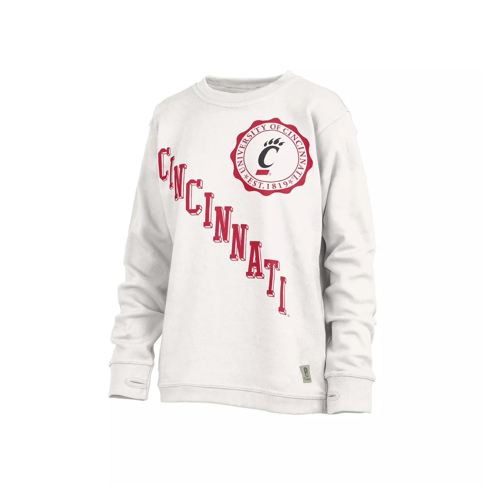 Women's Pressbox White Cincinnati Bearcats Shoreline Sundown Pullover Sweatshirt, Size: Small Product Image