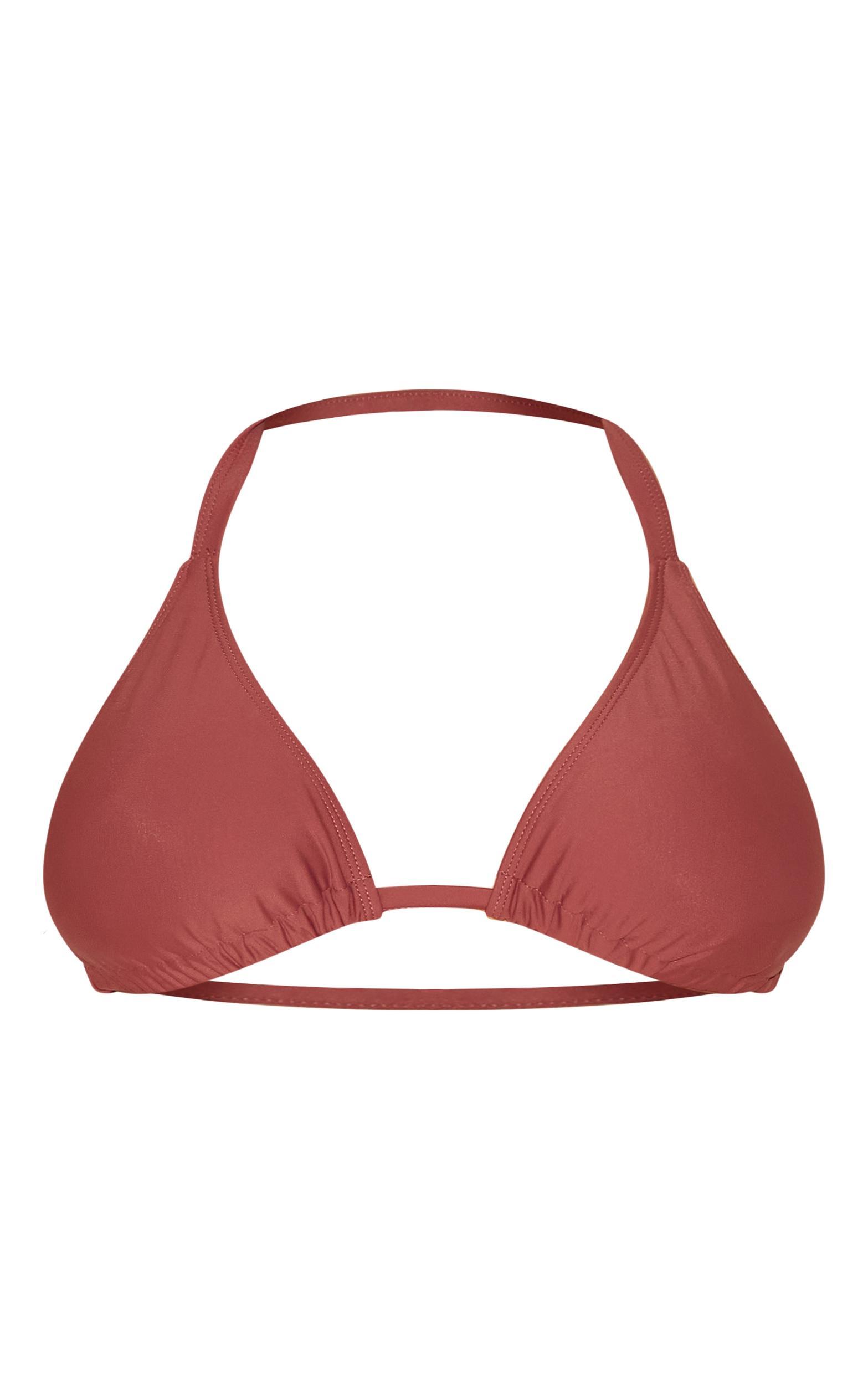 Plus Rust Basic Triangle Bikini Top Product Image