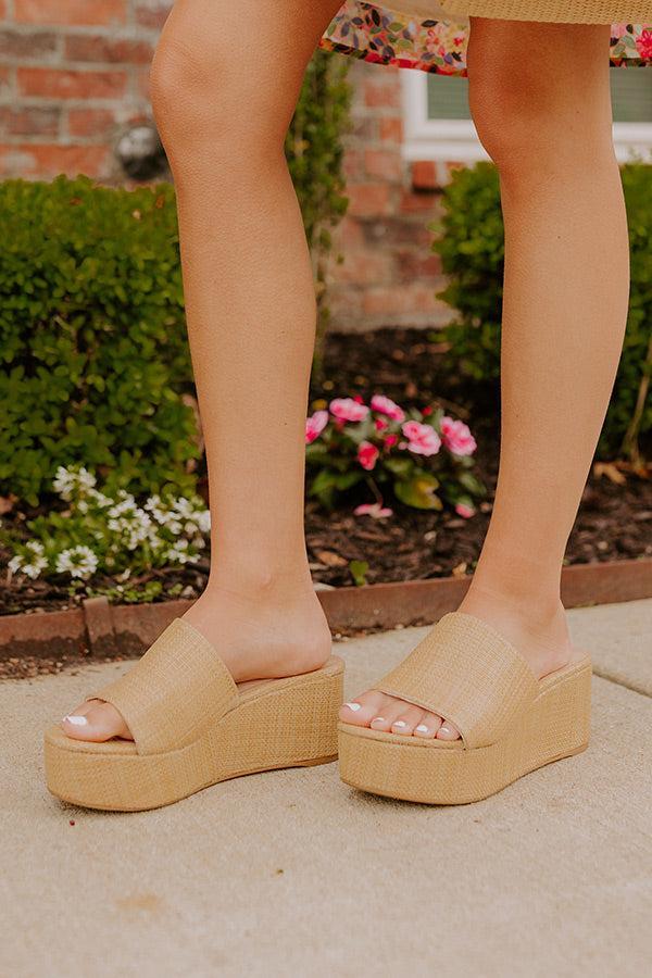 The Arya Raffia Woven Platform Wedge Product Image