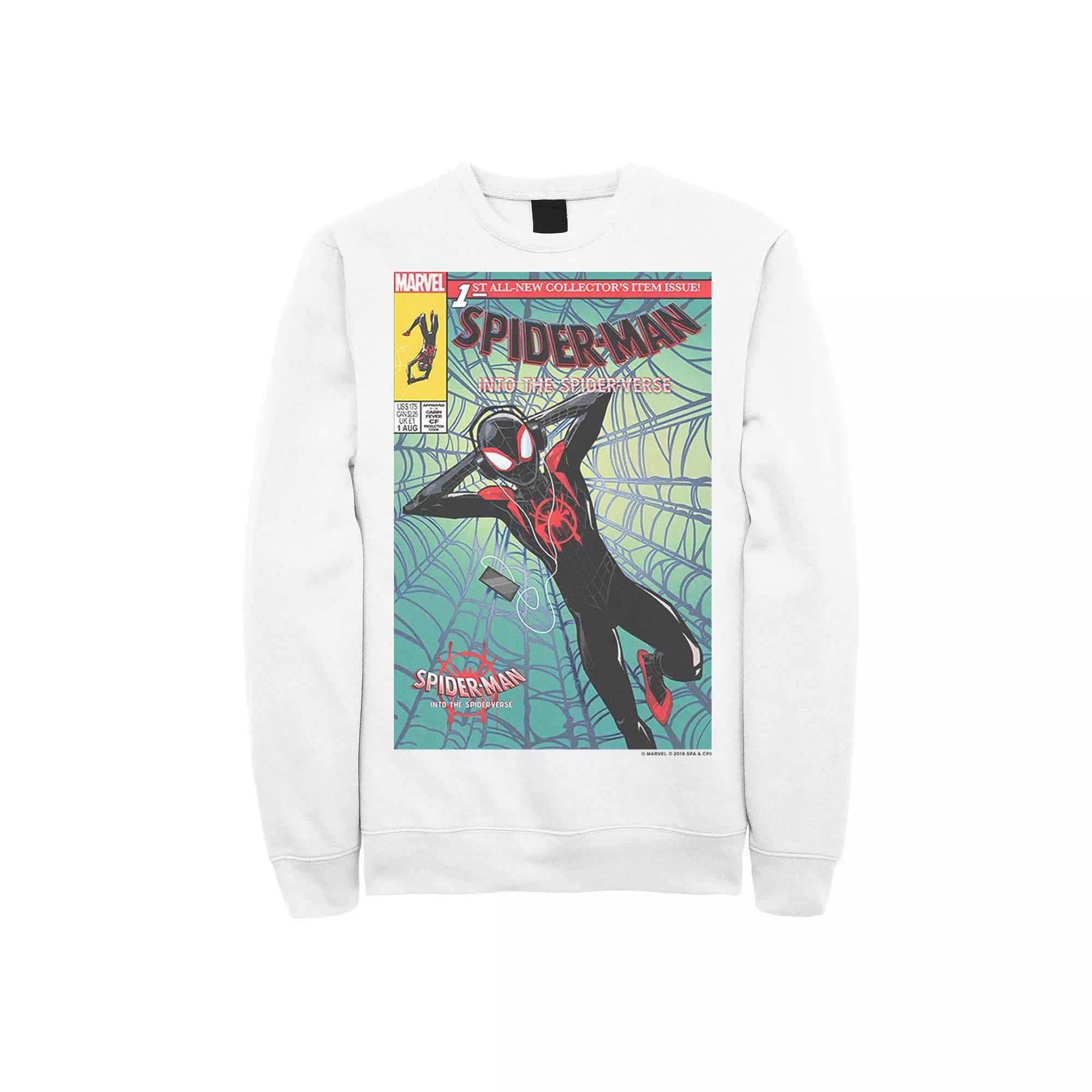 Men's Marvel Spiderverse Collectors Comic Cover Graphic Fleece Pullover,  Product Image
