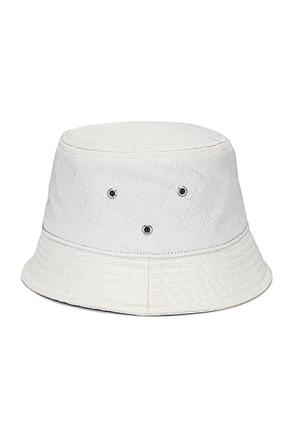 BOTTEGA VENETA Intreccio Jacquard Nylon Bucket Hat In White Product Image