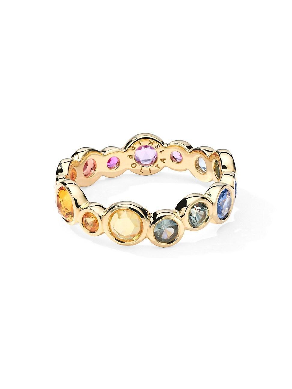 18K Stardust Superstar Eternity Ring in Rainbow Sapphires, Size 7 Product Image