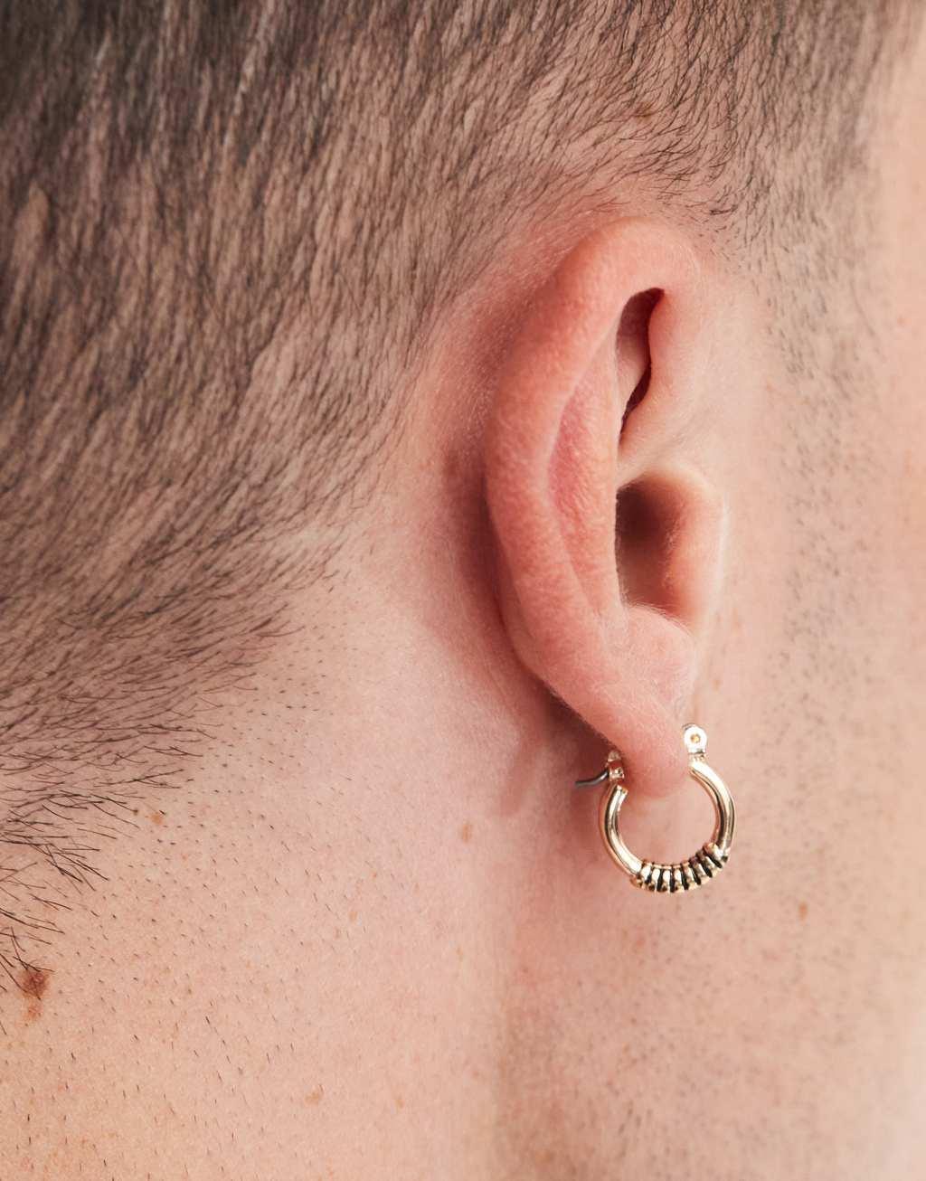 Icon Brand wrapped hoop earrings in gold Product Image