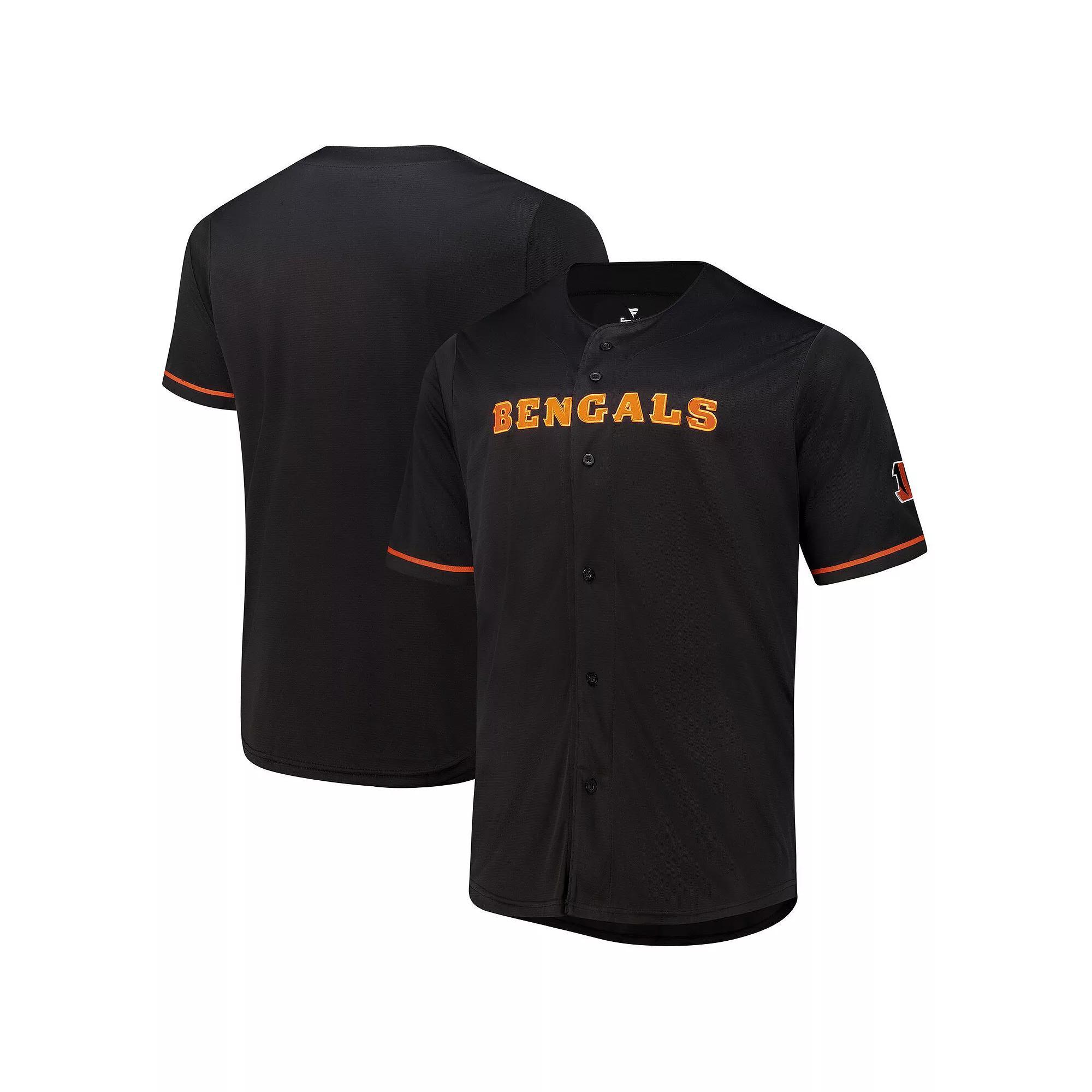 Men's Fanatics Black Cincinnati Bengals Pop Full-Button Jersey,  Product Image