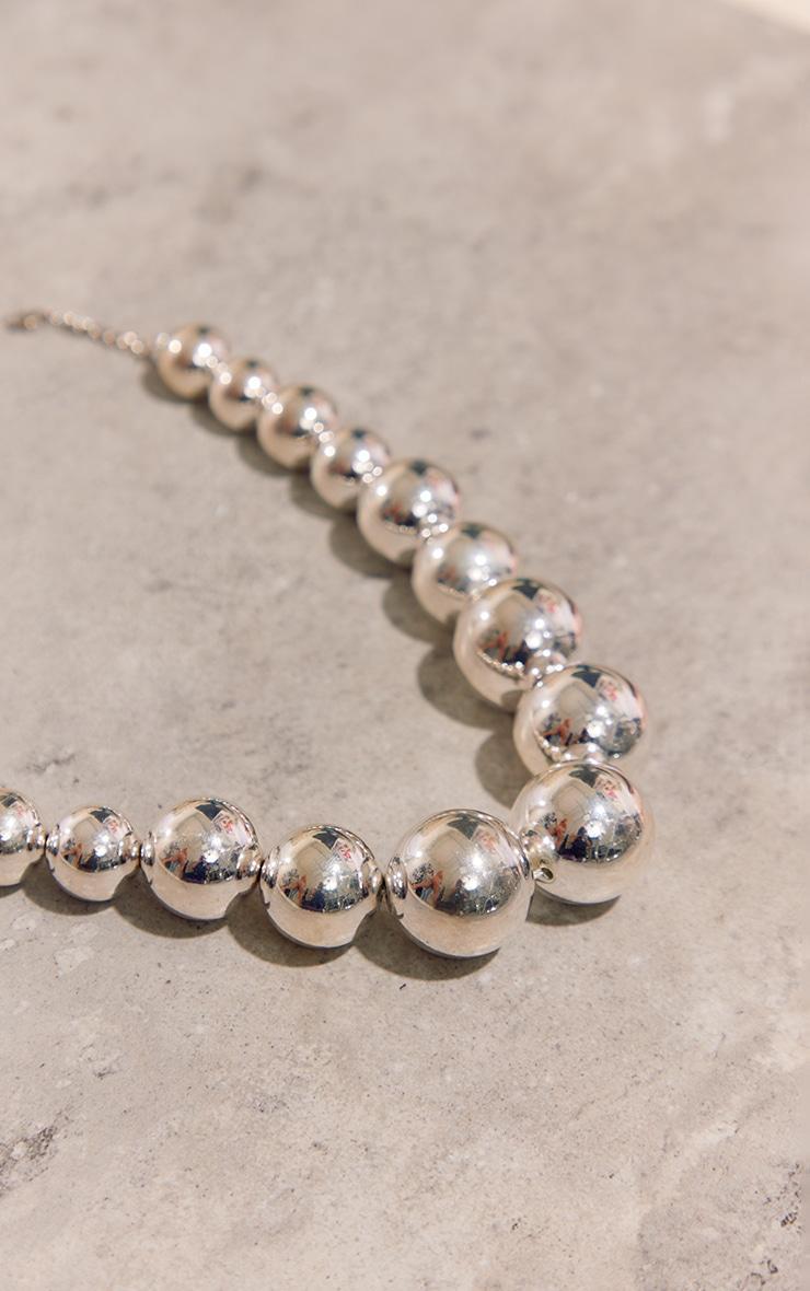 Silver Oversized Chunky Beaded Necklace Product Image