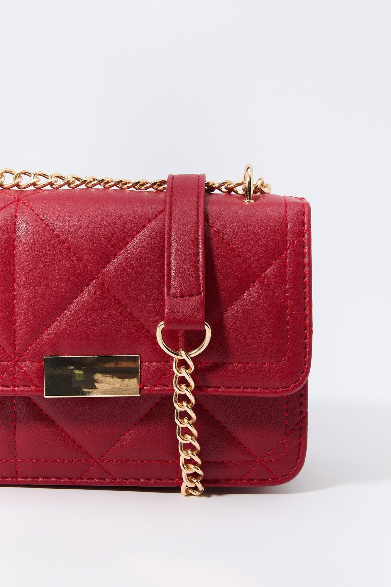 Faux Leather Quilted Crossbody Bag Female Product Image