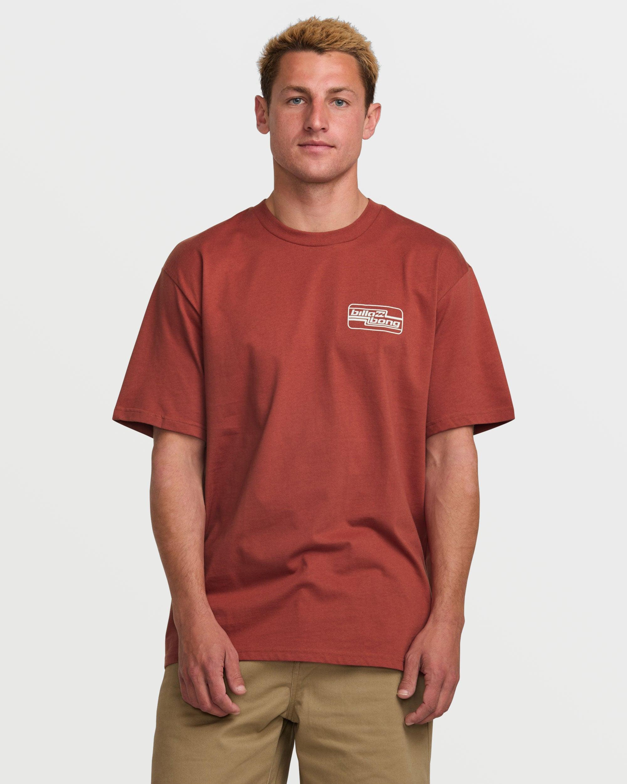 Walled Regular Short Sleeve Tee - Dusty Red Male Product Image