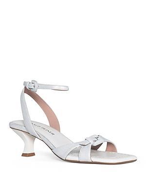 Donald Pliner Womens Brushed Metallic Leather Kitten Heel Sandals Product Image