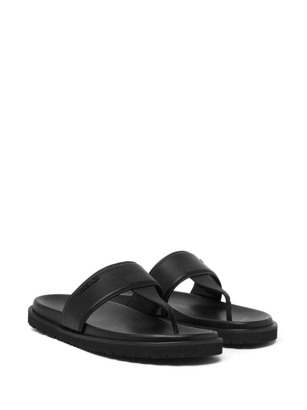 logo-embossed leather sandals Product Image