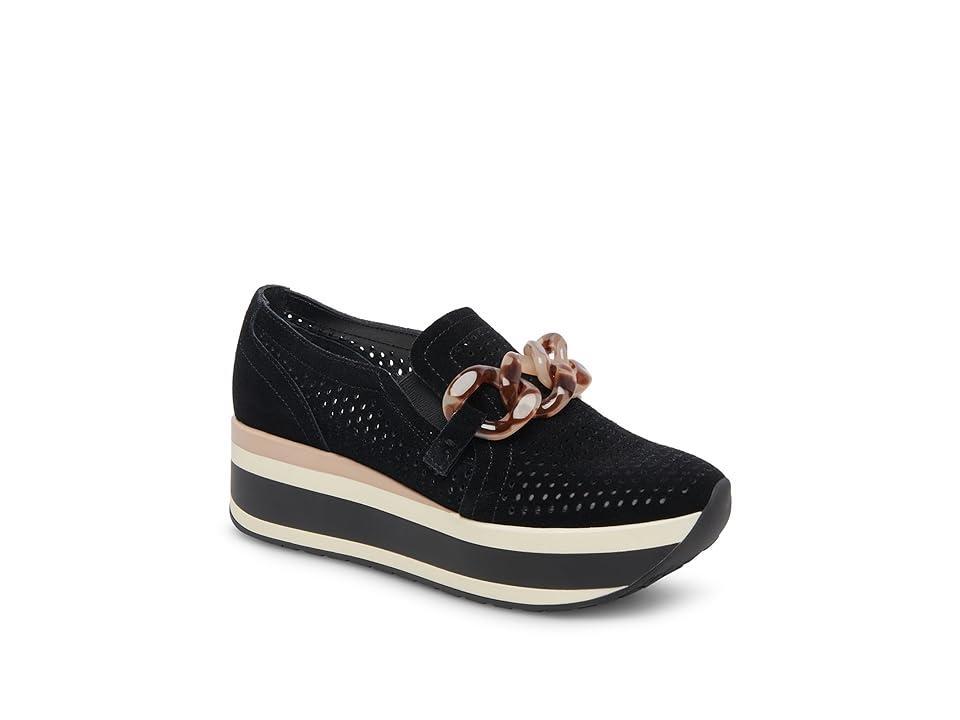 Dolce Vita Jhenee Perforated Suede Chain Detail Platform Loafers Product Image