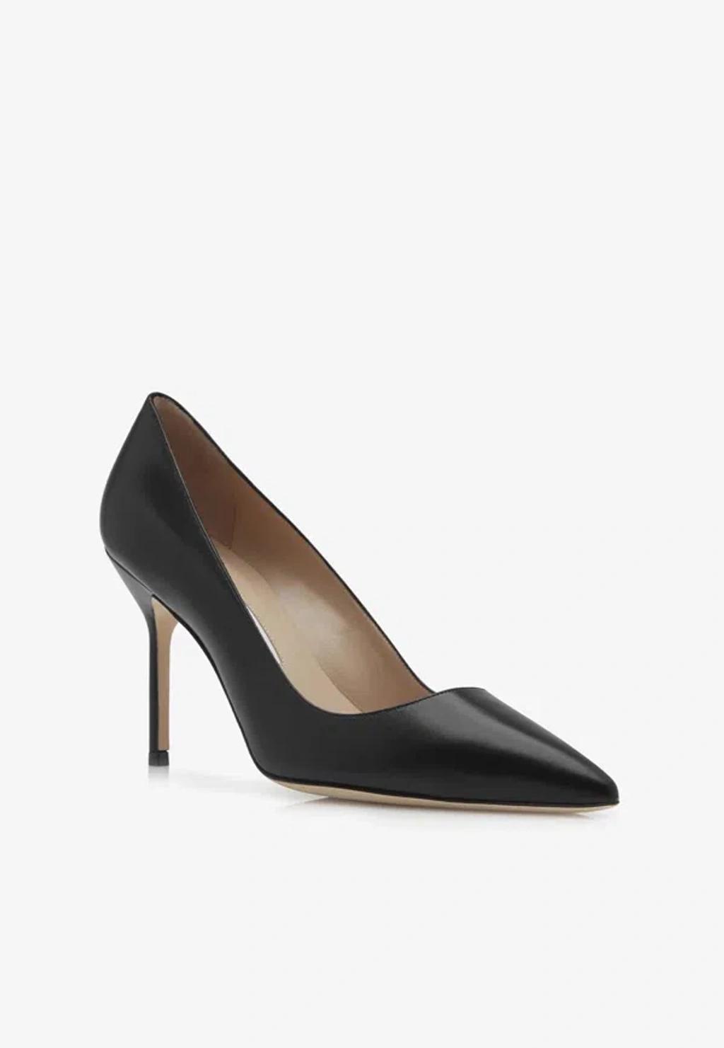 MANOLO BLAHNIK Bb 90 Leather Pumps In Black Product Image