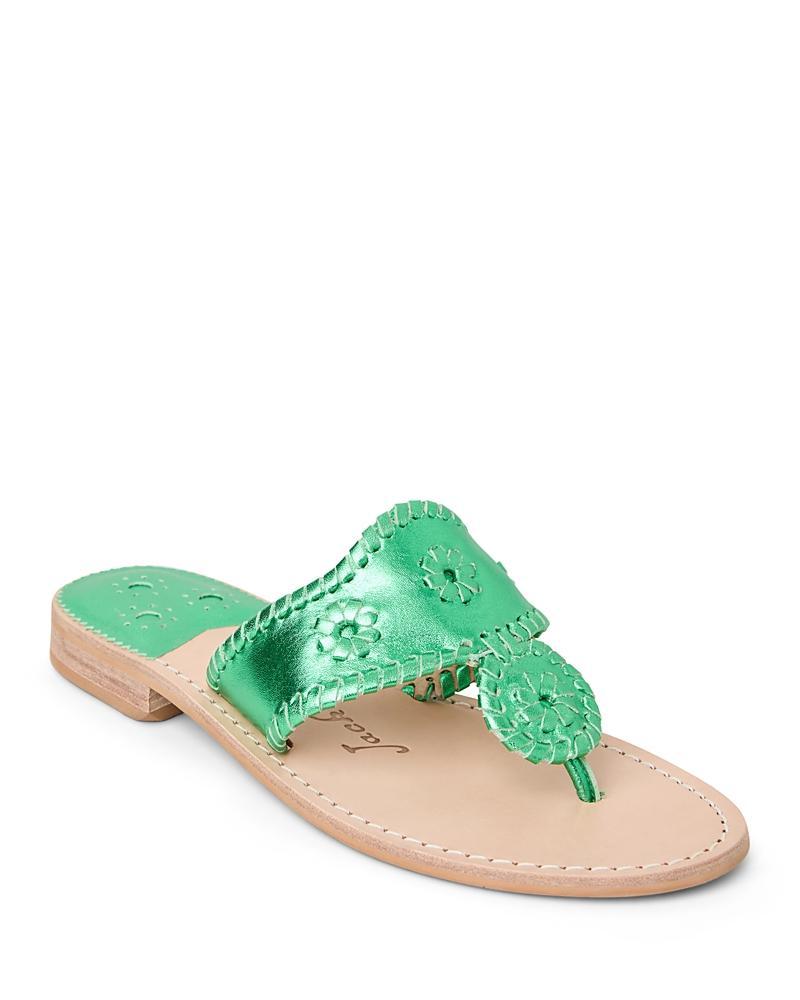 Jack Rogers Jacks Leather Flat Thong Sandals Product Image