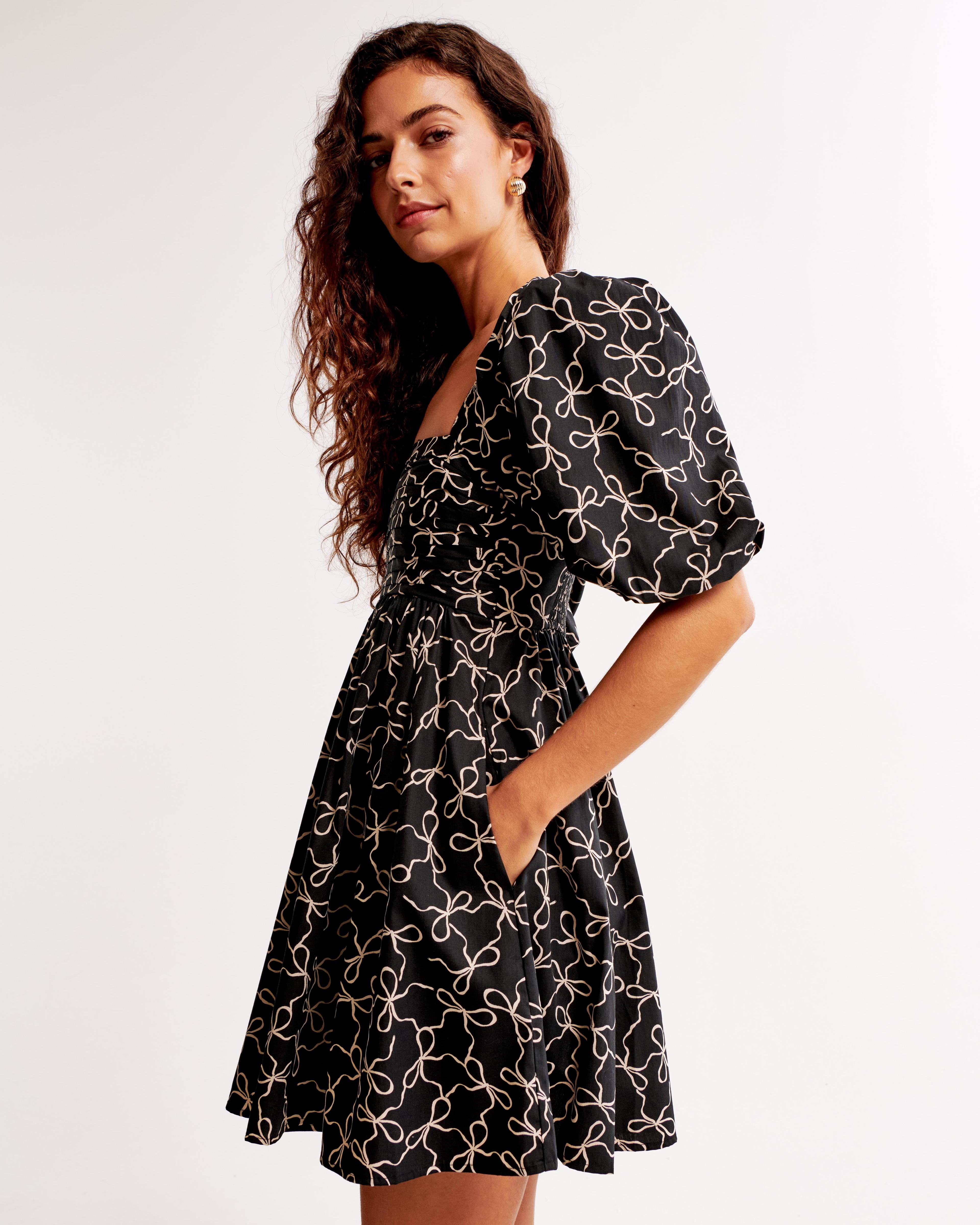 The A&F Emerson Poplin Puff Sleeve Mini Dress Product Image