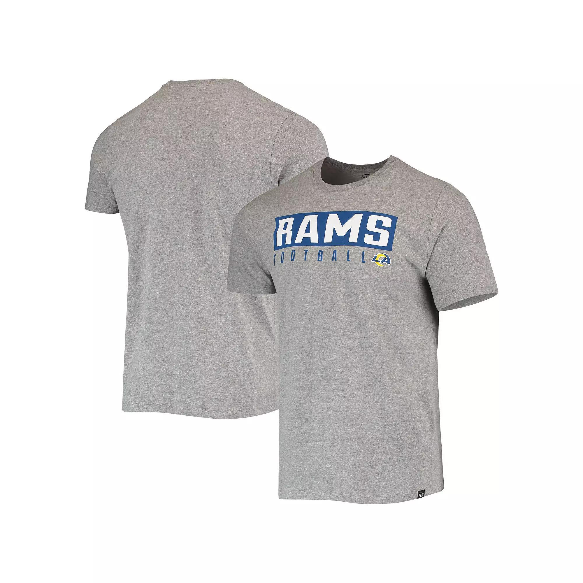 Men's '47 Gray Los Angeles Rams Major Super Rival T-Shirt,  Product Image