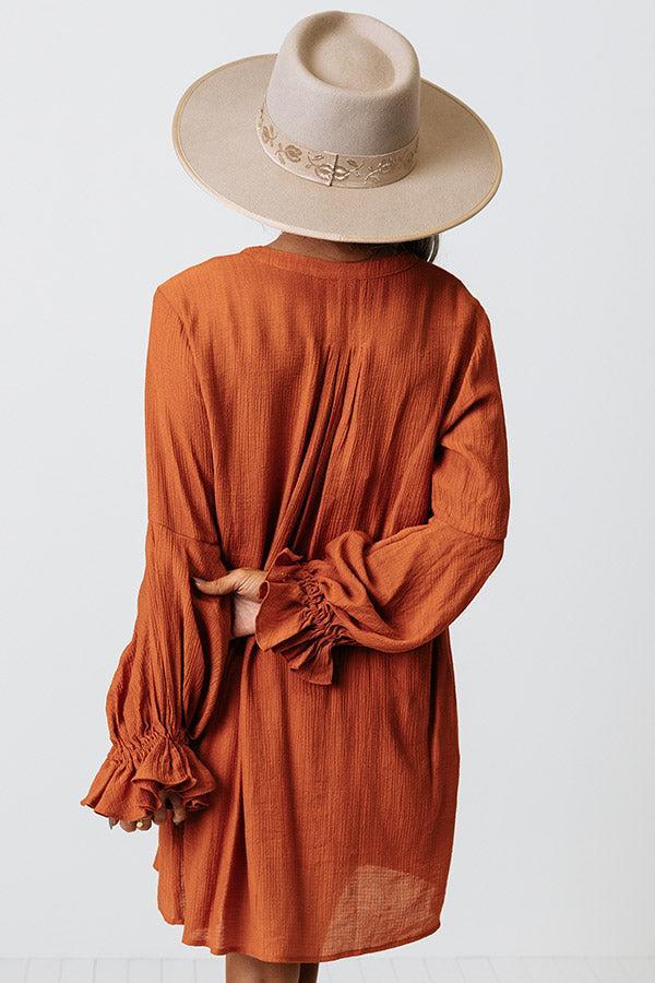 Patio In Paris Shift Dress In Rust Product Image