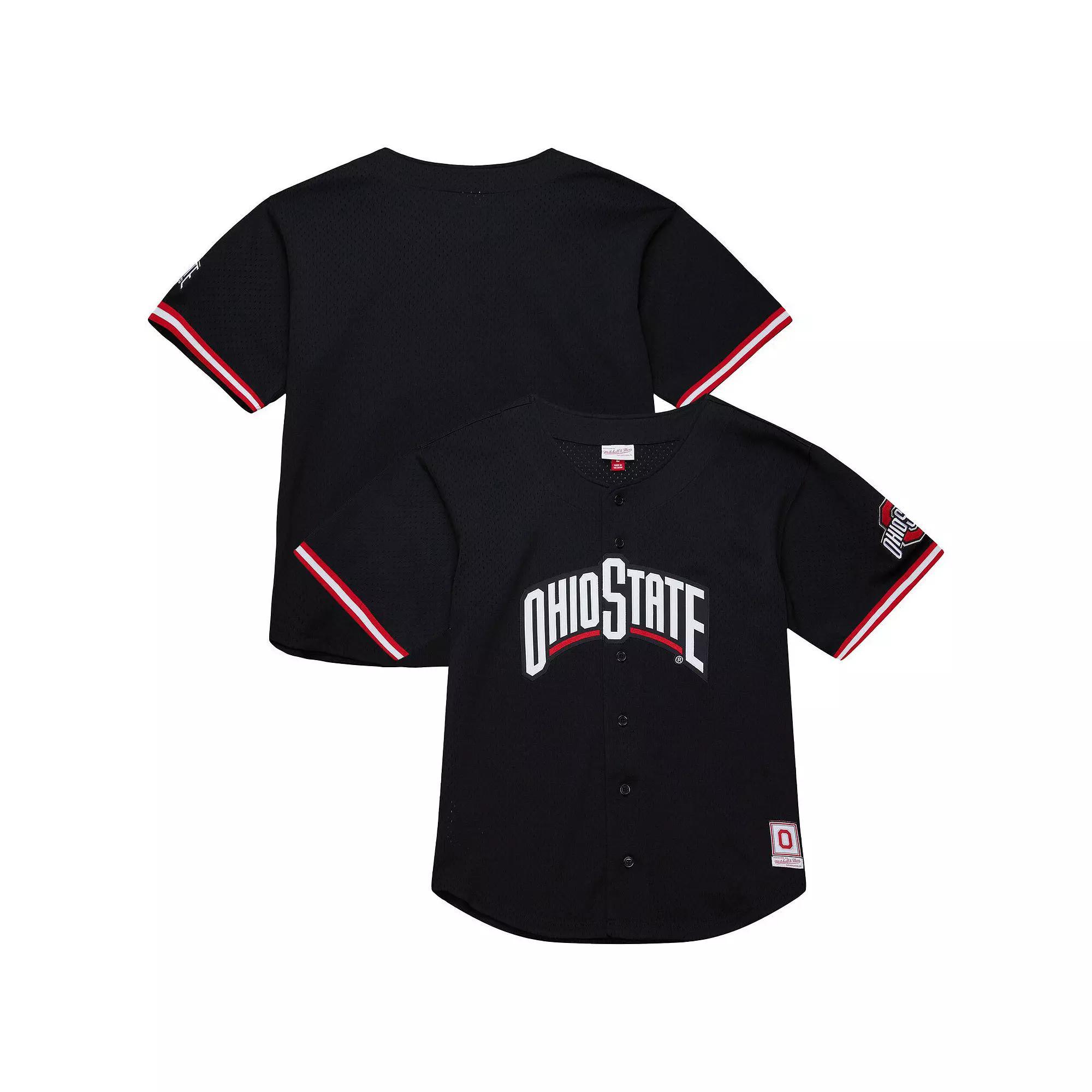 Men's Mitchell & Ness Black Ohio State Buckeyes On The Clock Full-Button Fashion Jersey, Size: Medium Product Image