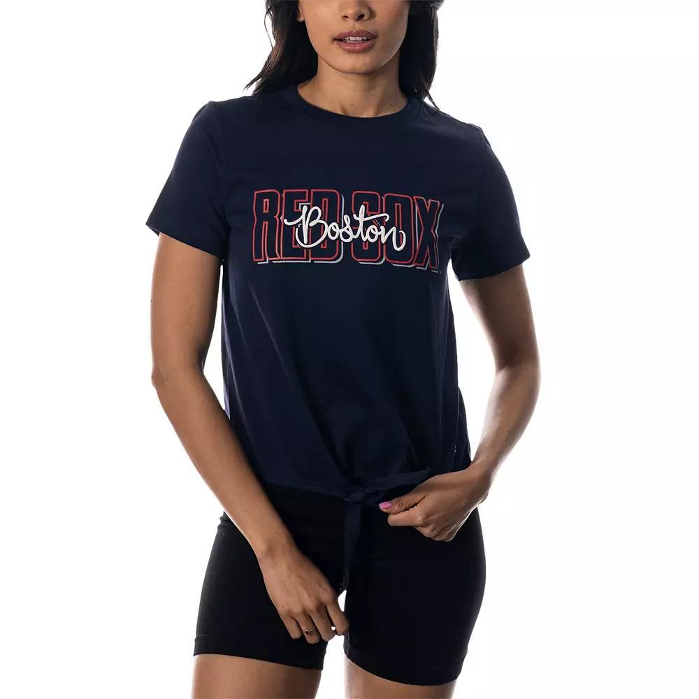 Women's The Wild Collective Navy Boston Red Sox Twist Front T-Shirt,  Product Image