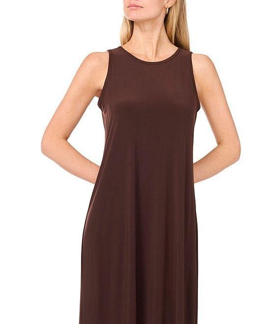 Vince Camuto Sleeveless Keyhole Back Crew Neck A-Line Maxi Dress Product Image