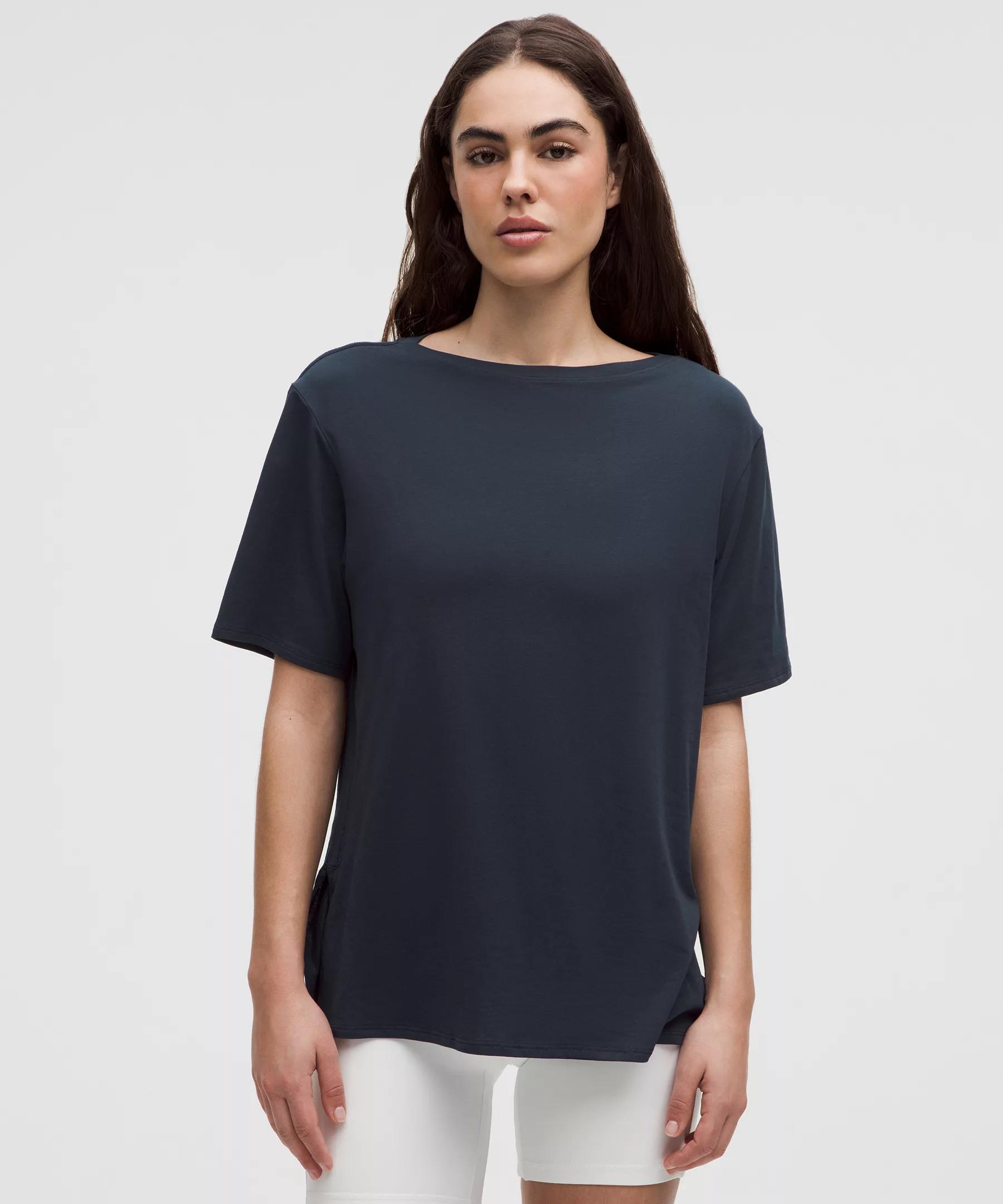 Relaxed-Fit Boatneck T-Shirt Product Image