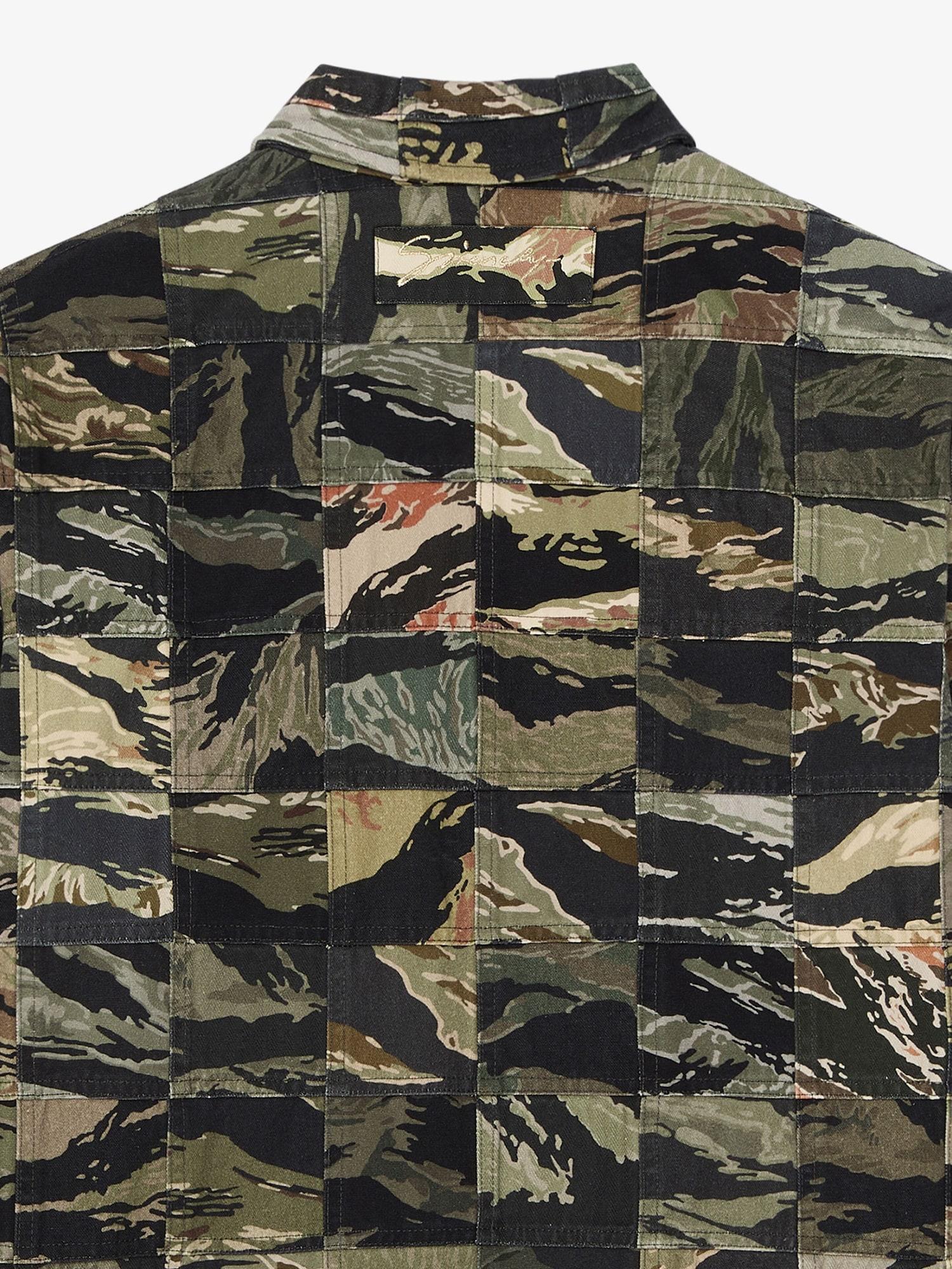 Patchwork shirt in cotton with camo print Product Image