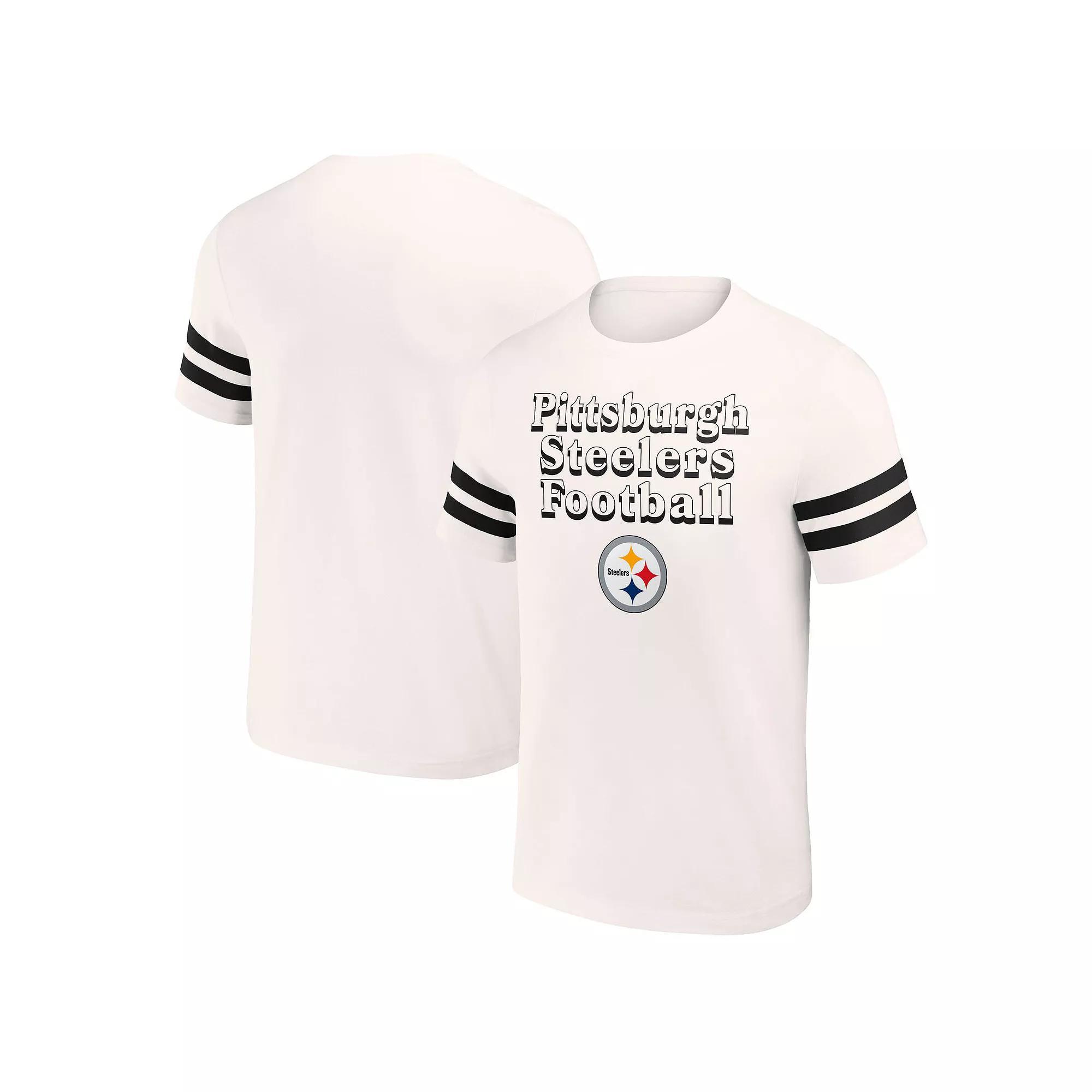 Men's NFL x Darius Rucker Collection by Fanatics Cream Pittsburgh Steelers Vintage T-Shirt, Size: Small, Beige Product Image