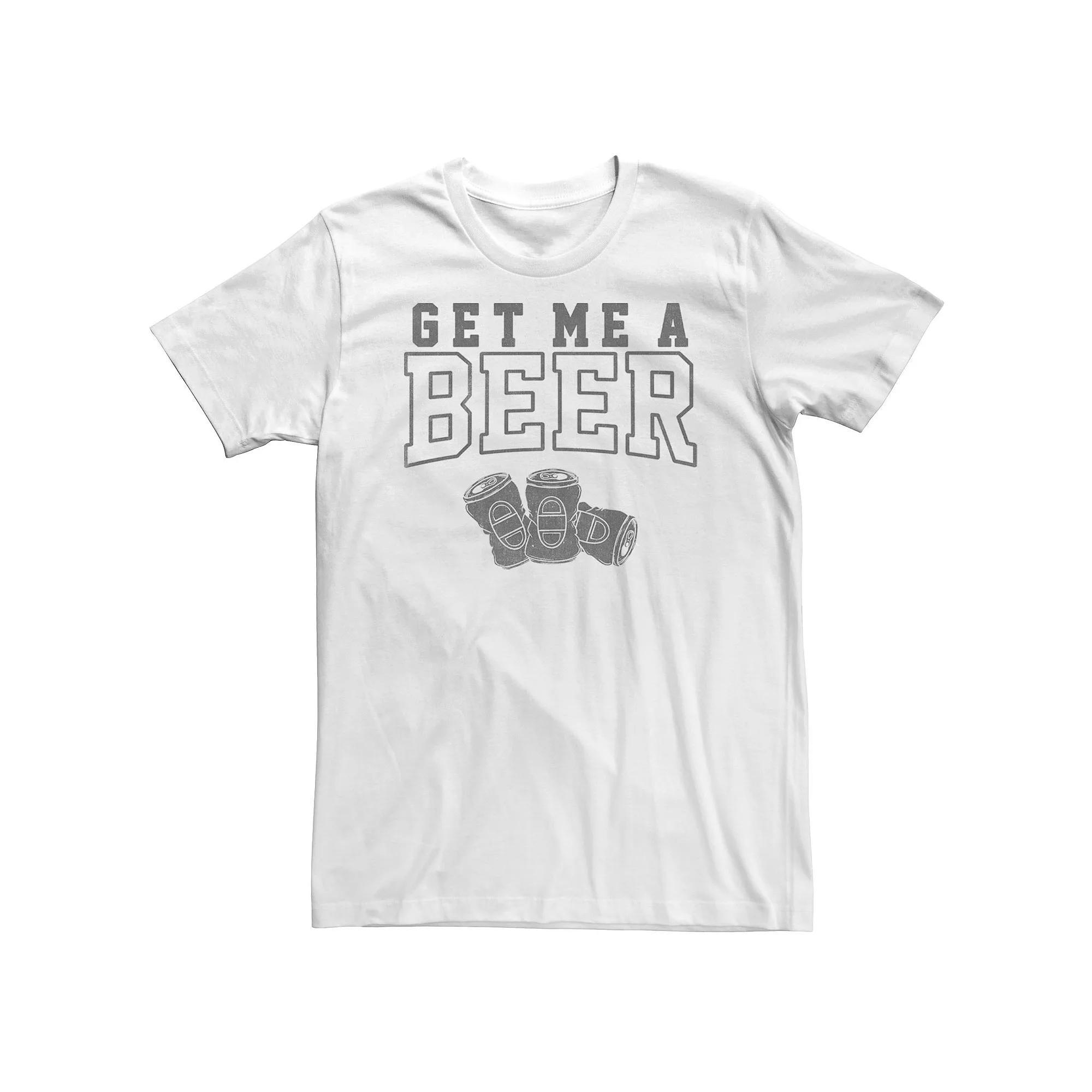 Big & Tall "Get Me A Beer" Tee, Men's, Size: 5XL, White Product Image