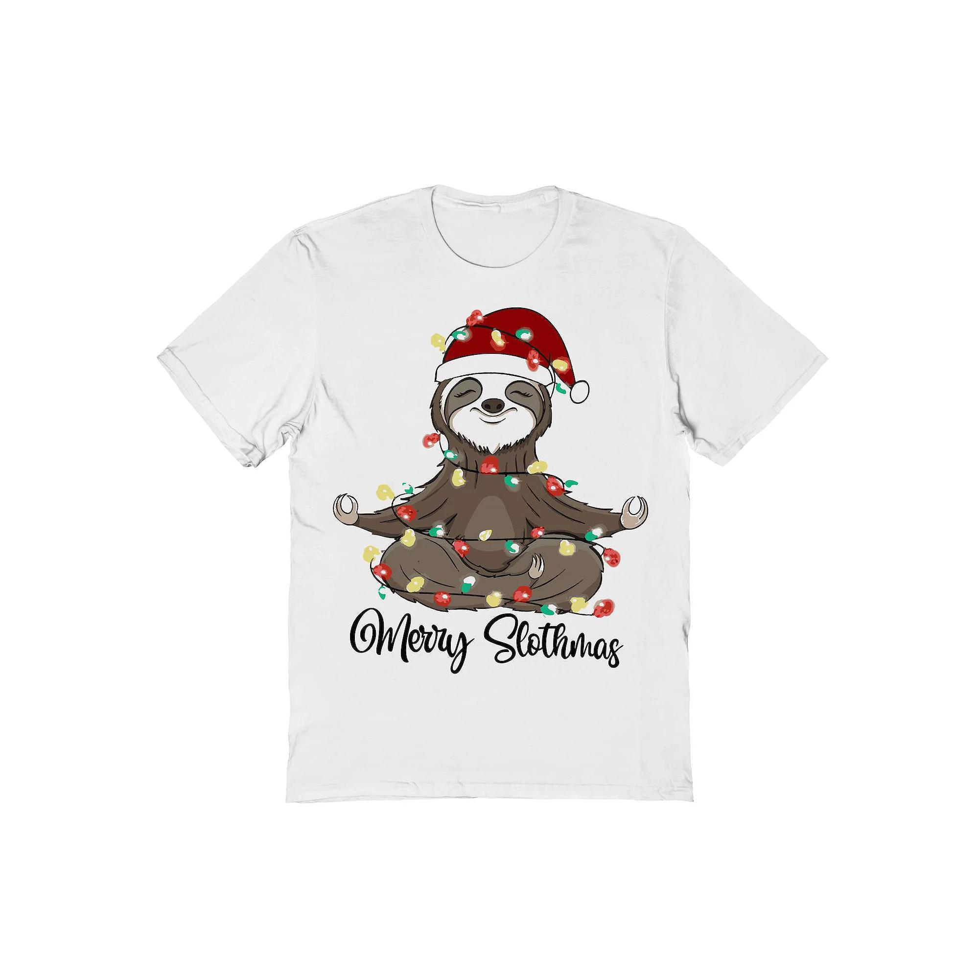 Men's Merry Slothmas Christmas Graphic Tee, Adult Unisex,  Product Image